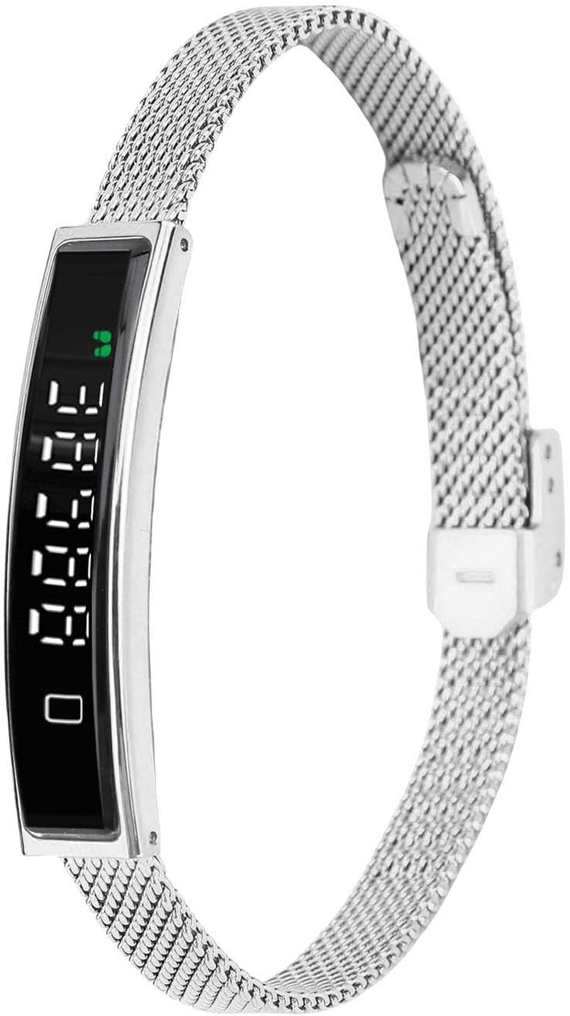 Smart Bracelet Fitness Tracker, Health Tracker Bracelet Water Proof for Women Men, Visualized Exercise Data, Multiple Sport Modes Step Counter (Gold)