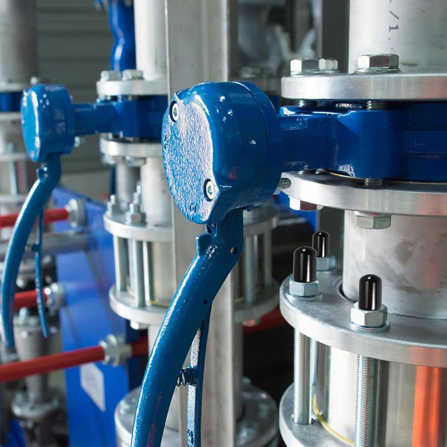 Ceahoify 100Pcs Rubber End Caps 4Mm ID PVC round Tube Bolt Cap Cover Screw Thread Protectors Black image number 1