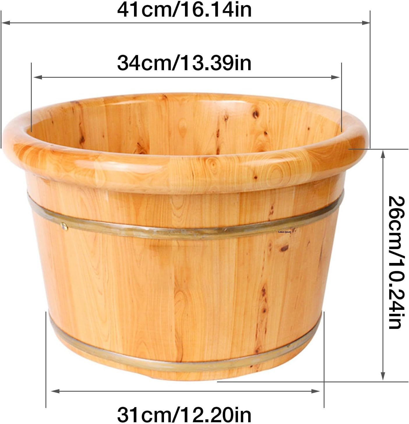 Foot Bath Bucket - Wooden Cedar Foot Basin, Relaxing Foot Soaking Bath Tub | Foot Spa Wooden Bucket with Lid, Foot Washing Spa Tub, Wooden Barrel Foot Spa, Portable Soaking Bath Tub for Womens image number 3