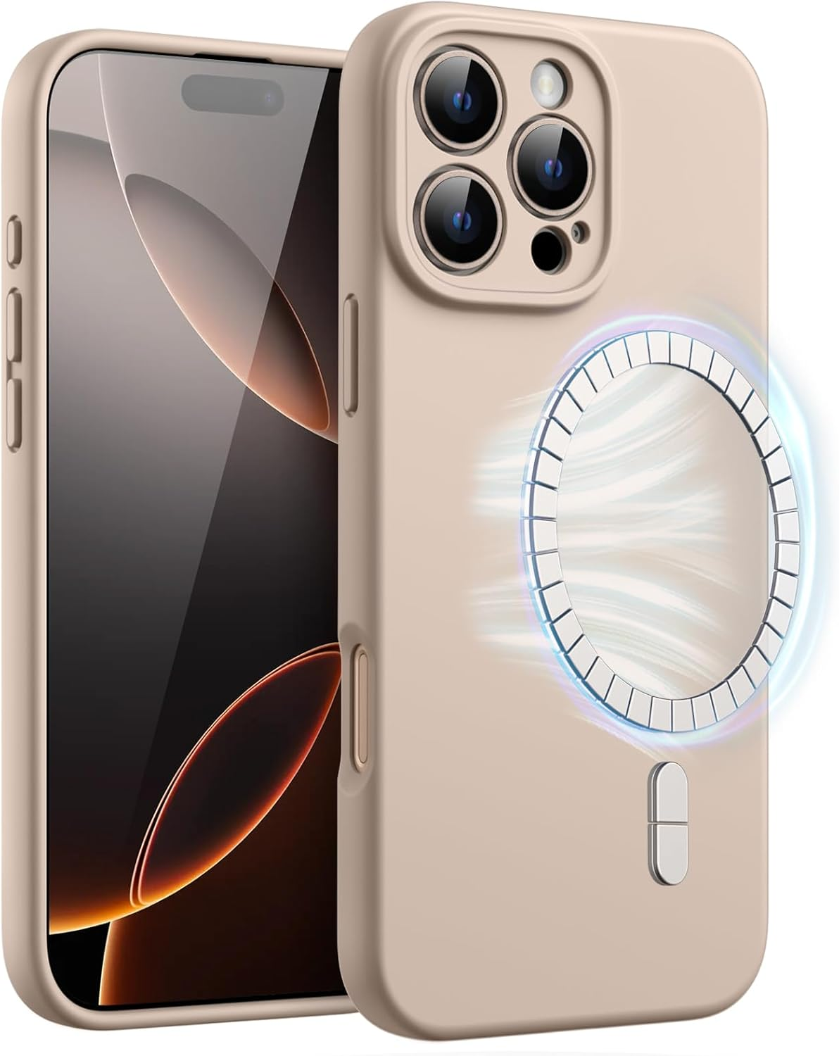 Jetech Magnetic Silicone Case for Iphone 16 Pro 6.3-Inch, Compatible with Magsafe, Silky Soft Touch, Shock Absorbing Phone Cover with Camera Lens Full Protection (Black)