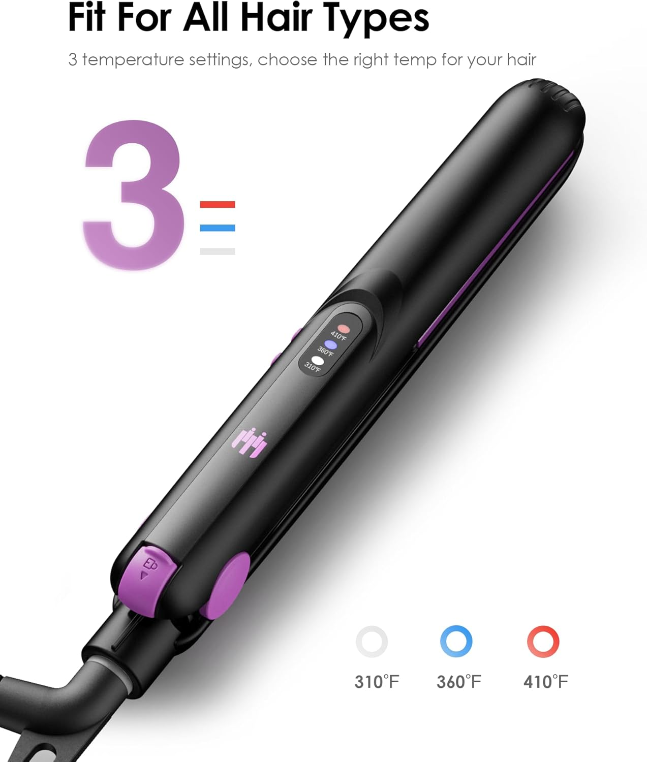 Mini Ceramic Flat Iron 0.7 Inch, Hair Straightener for Short Hair, Curls, Bangs - Adjustable Temperature, Portable Dual Voltage with Travel Pouch for Women, Men image number 5