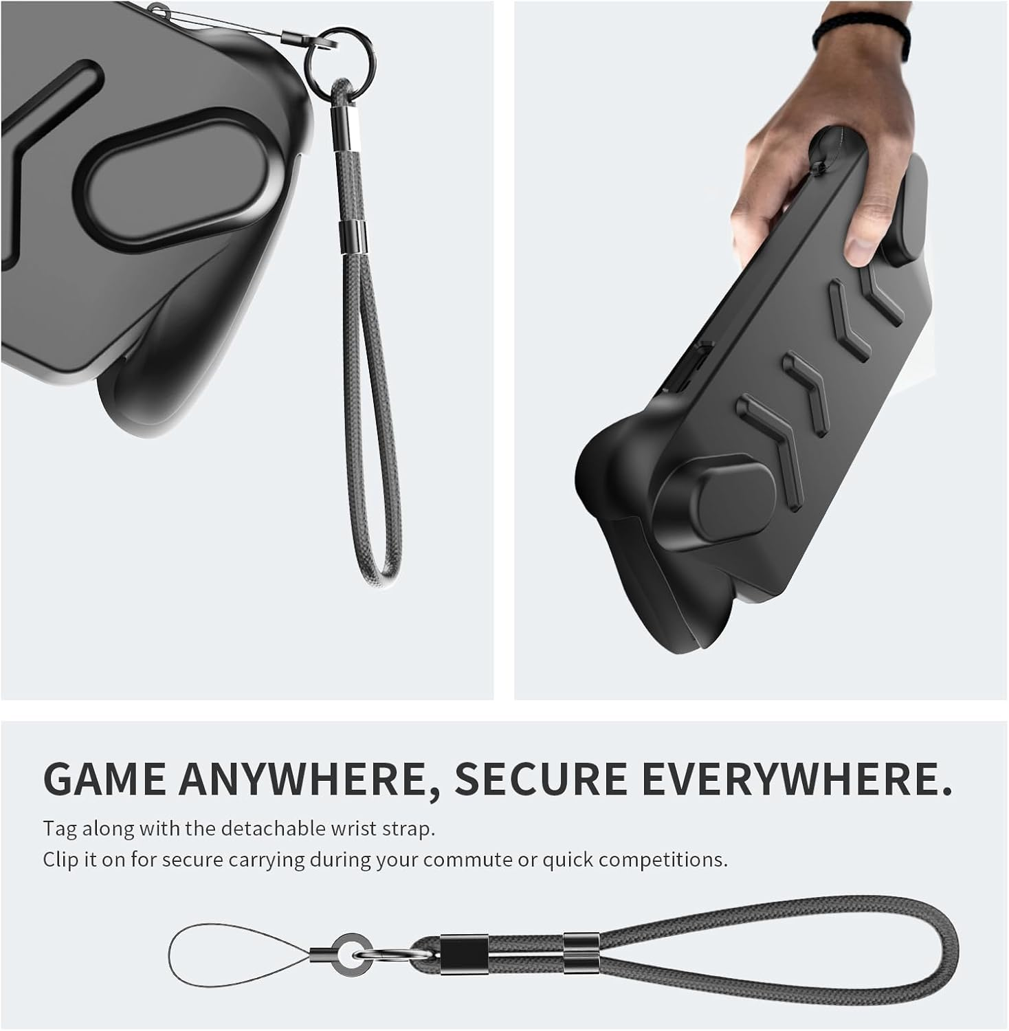 EJGAME Full Protective Case Cover Compatible with ASUS ROG Xbox Ally/Ally X,Protective Case with Detachable Front Shell,Frosted Anti-Slip Handheld Design-Black image number 5