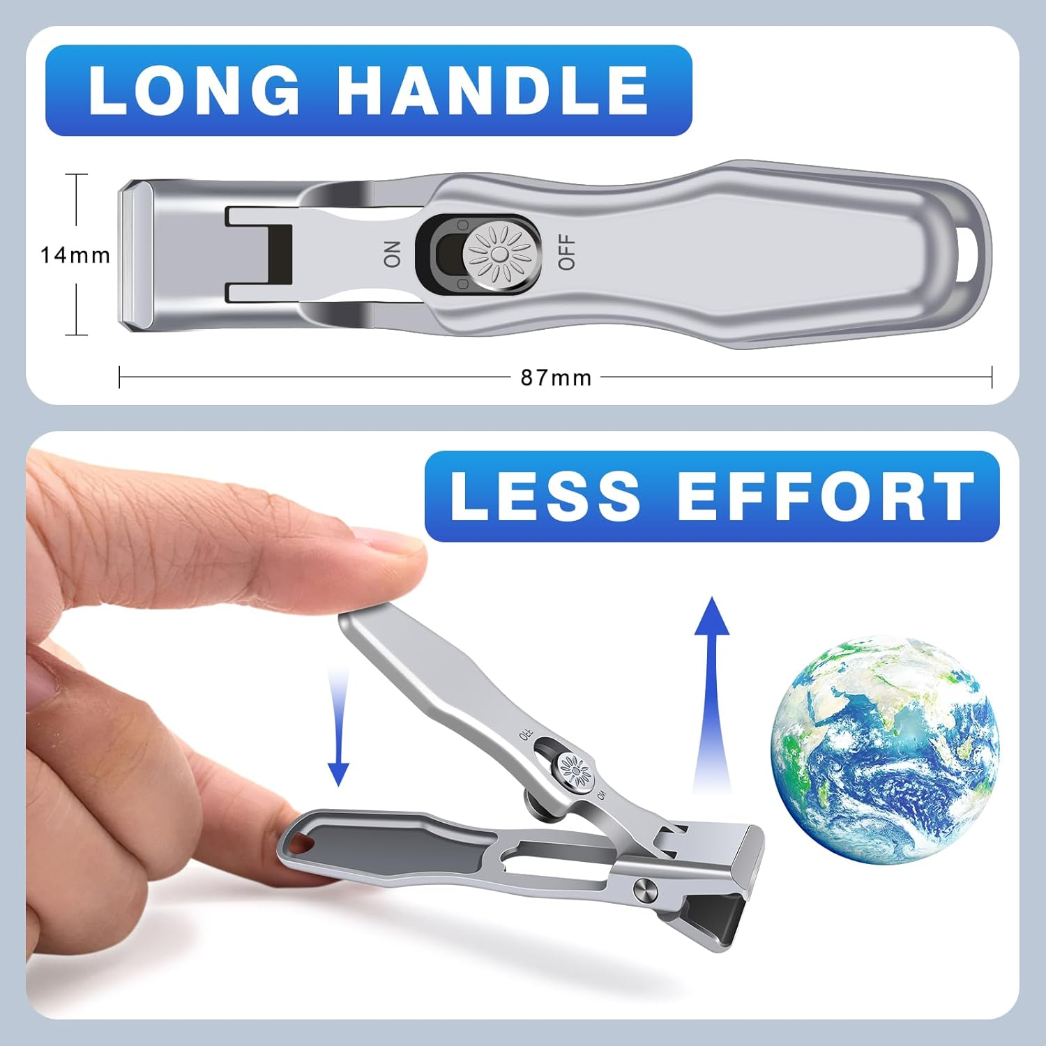 German Nail Clippers for Men Thick Nails,Upgrade Straight Toenail Clippers for Seniors with Wide Opening,Large Heavy Duty No Splash Ingrown Fingernail Clipper Nail Cutter with Catcher image number 1