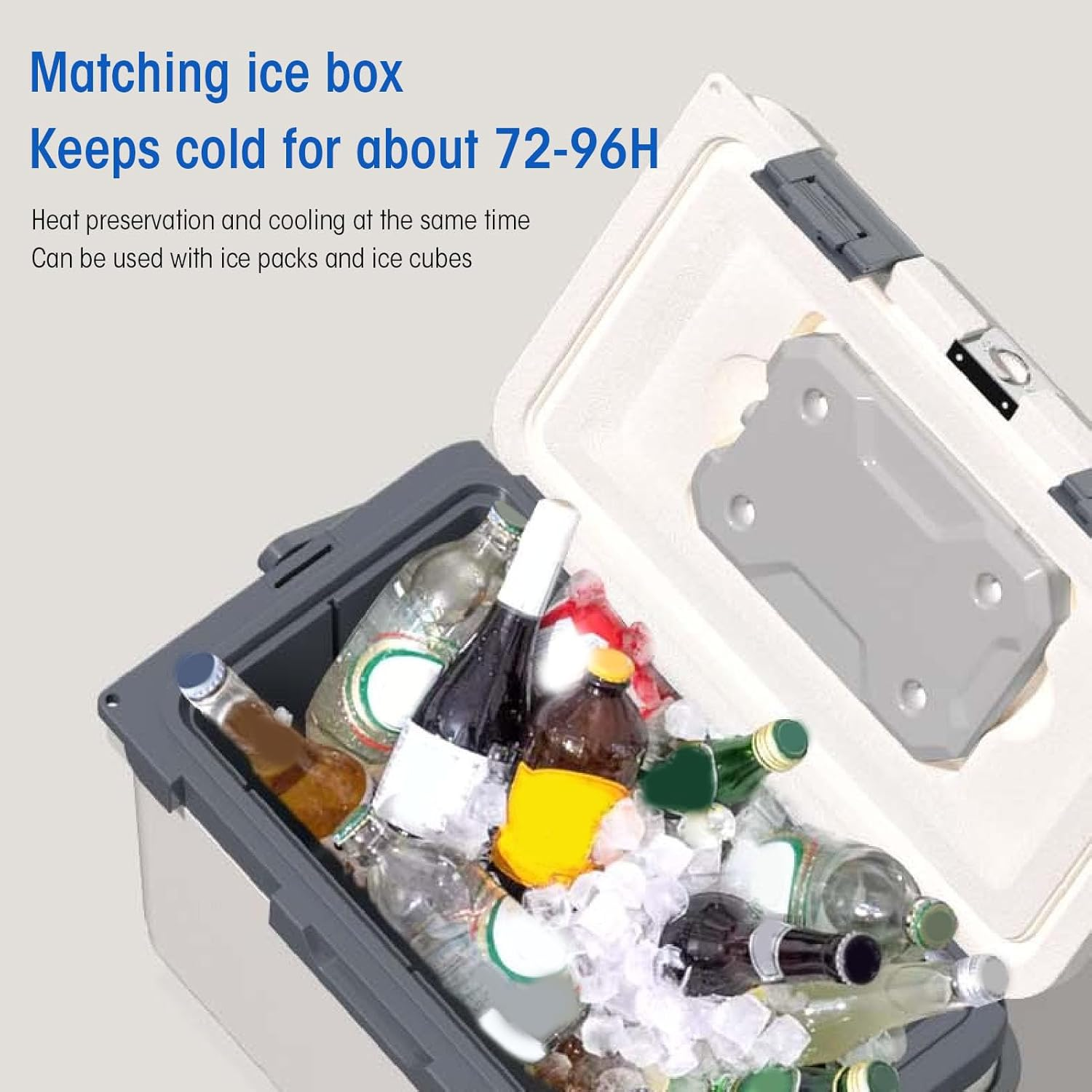 Insulated Portable Cooler, 6L Hard Cooler Car Cooler with Handle, Lightweight Ice Chest Box for Beach Outdoor Camping BBQ Picnic, Hard Camping Cooler Outdoor Cooler, Large Capacity image number 5