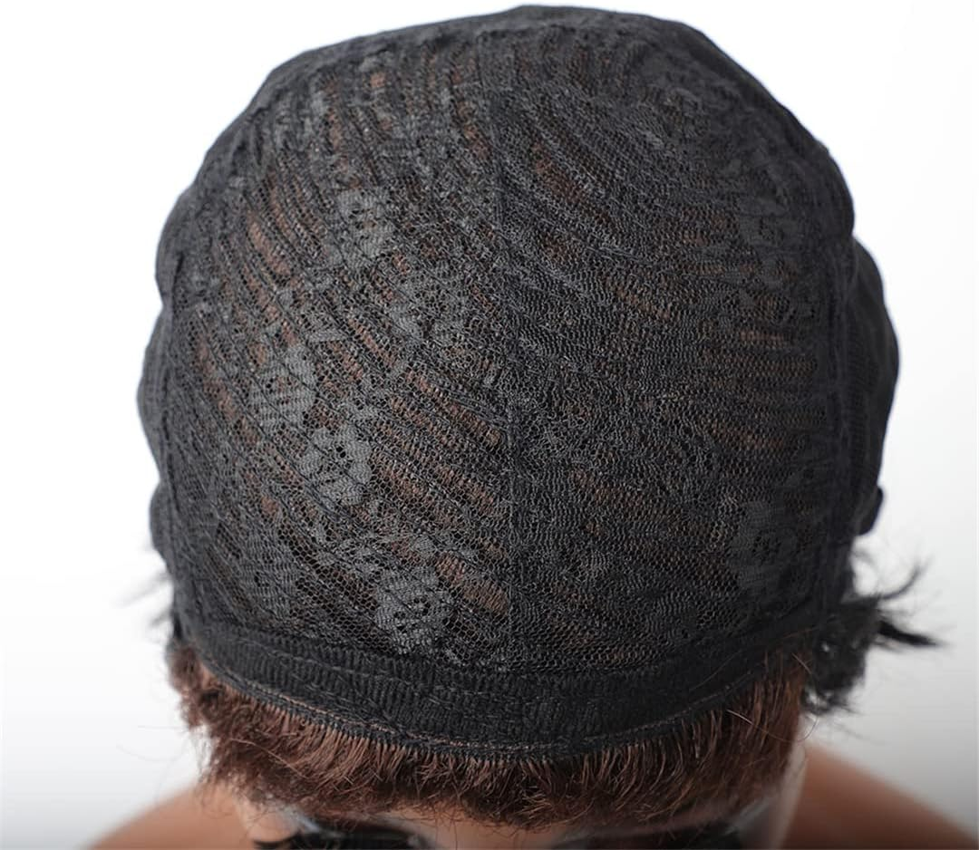 Short Afro Curly Synthetic Hair Wigs for Black Women Short Hairstyles Blend Colors Wigs Black Brown Blonde Hair Wigs 1B 6Inches 1 PC image number 3