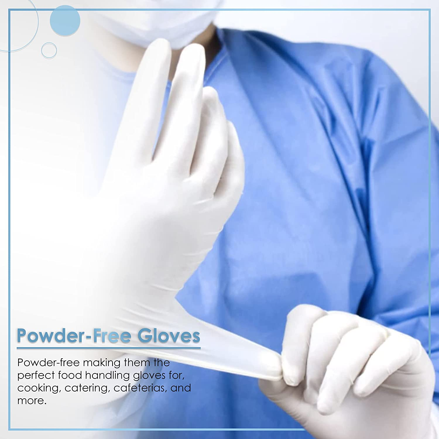 Medicom Safebasics Easyfit Disposable Latex Gloves - 100 Count - Large - White Latex Gloves, Work Gloves, Multipurpose Powder Free Gloves image number 1