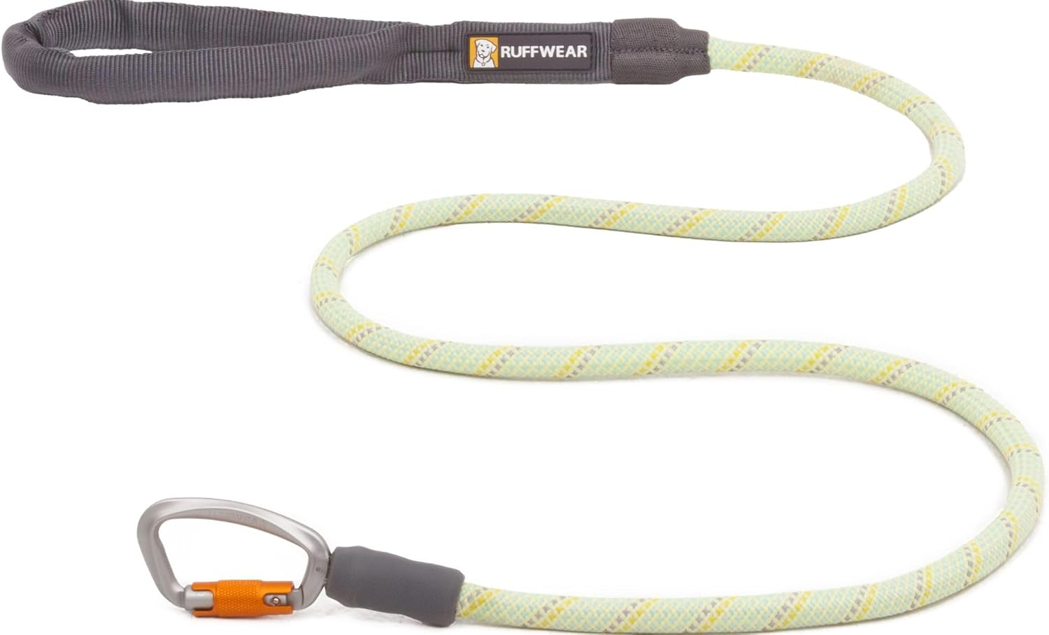 Ruffwear, Knot‑A‑Leash, Climbing‑Inspired Rope Leash, 5 Ft Reflective Rope, Secure Auto‑Locking Swivel Carabiner, Tubular Handle, Accessory Loop for Pick‑Up Bags, Moss Green, Large