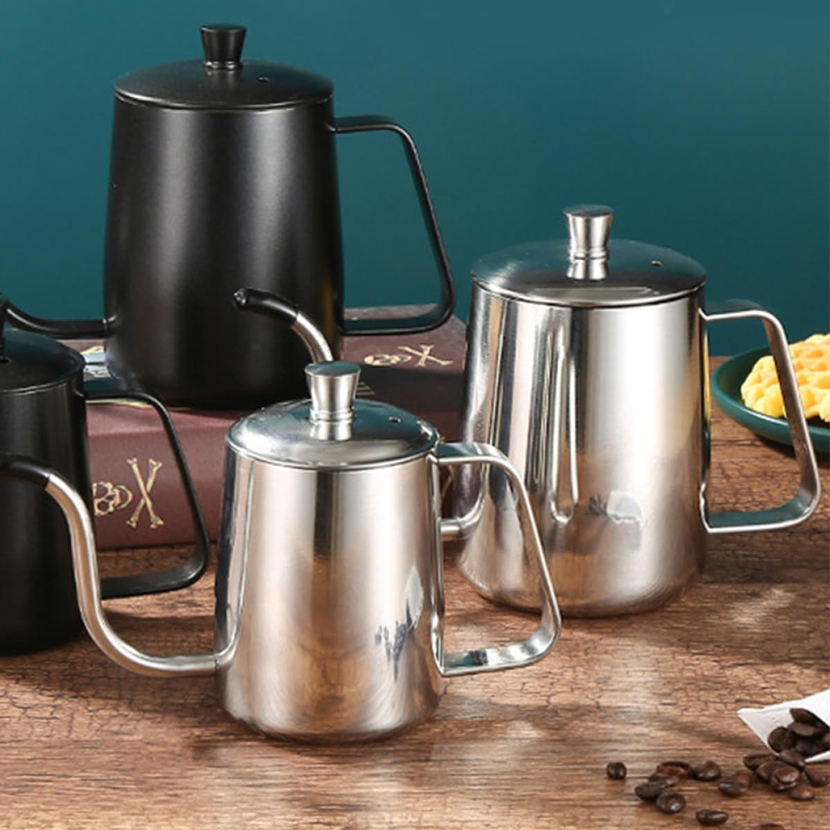 COOPHYA Stainless Steel Coffee Kettle with Long Gooseneck Spout for Precise Pour-Over Brewing Fast Heat Conduction Office and Home Use Metal Coffee Pot for Tea Lovers image number 3