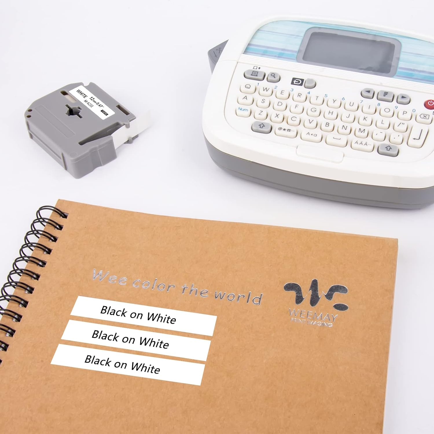Weemay 7 Pack M-K231S Compatible for Brother Label Tape 12Mm 0.47 Inch Black on White M-K231 MK-231 M-231 M231 Plastic Labeling Tape for P-Touch PT-90 PT-80 PT-70 PT-85 PT-M95 PT-65 Label Maker image number 6