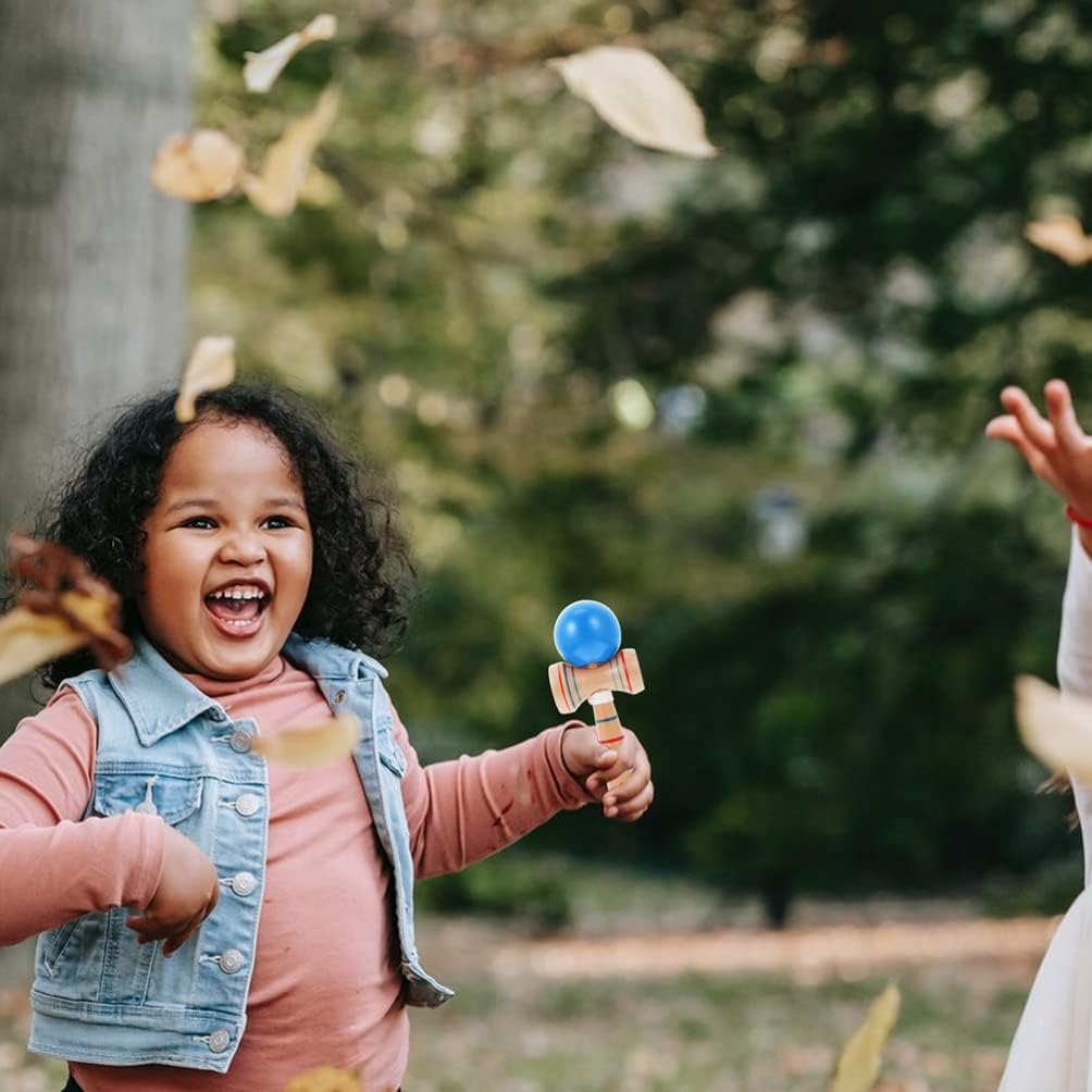 SAFIGLE 2Pcs Educational Toys Kendama Toy for Kids Wooden Kendama Toys Creative Indoor Games and Skill Balance Games, Kids Educational Sports image number 4