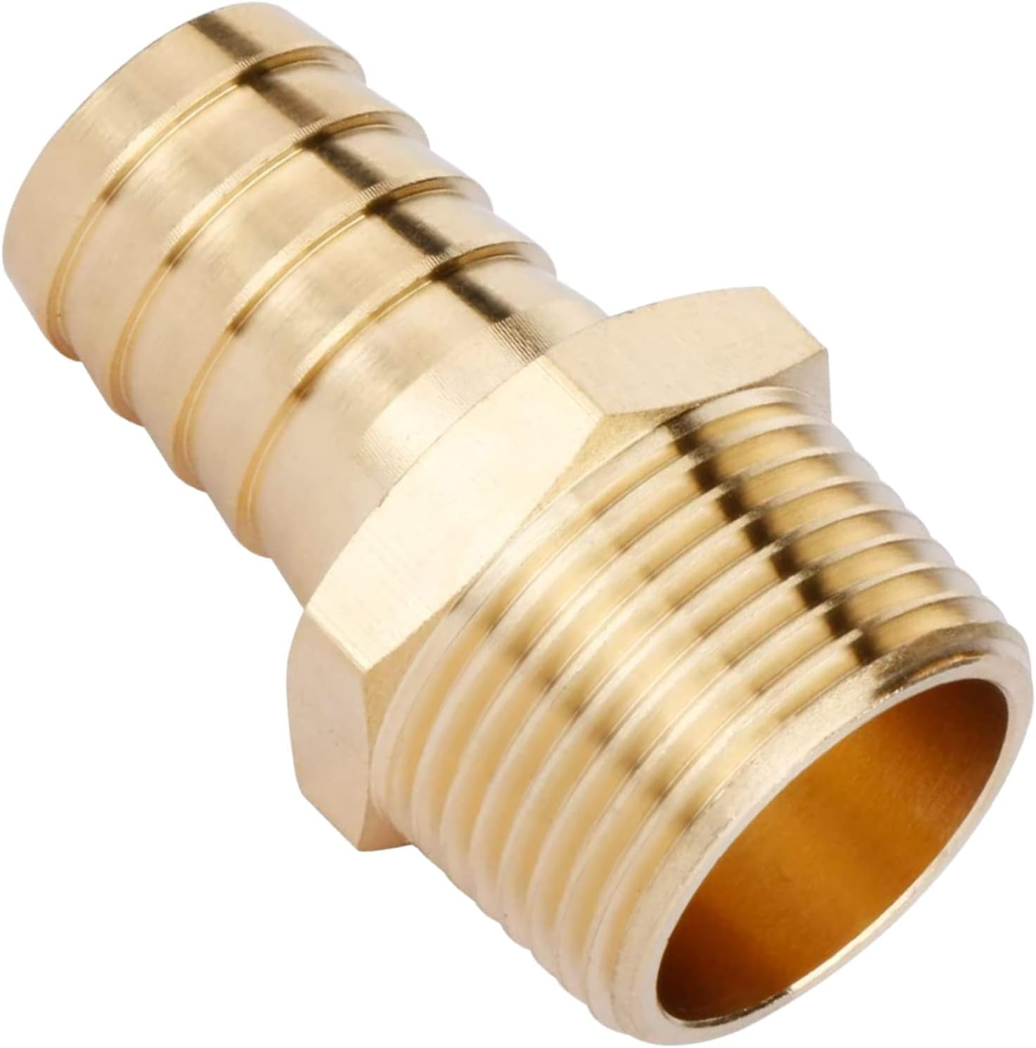 2PCS Brass Hose Fitting, Adapter, Barb NPT Male Pipe Fitting by CX WONDERLAND (3/4" Barb X 3/4" NPT Male)
