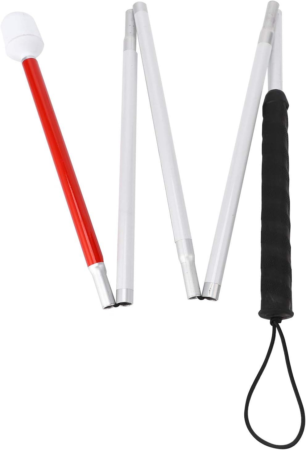 Aluminum Folding Cane 4-Sec Folding Cane with Rolling Tip for Blind Walking Stick image number 4