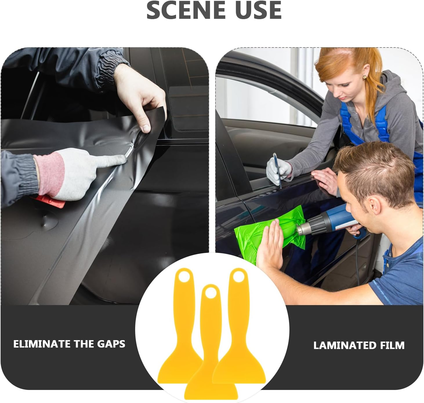 MUCKLILY Plastic Scraper and Putty Knife Set - Multi-Use Resin Scraper Tool for 3D Printing and Paint Work Handy Window Cleaning and Car Decal Removal Kit 25Pcs Yellow