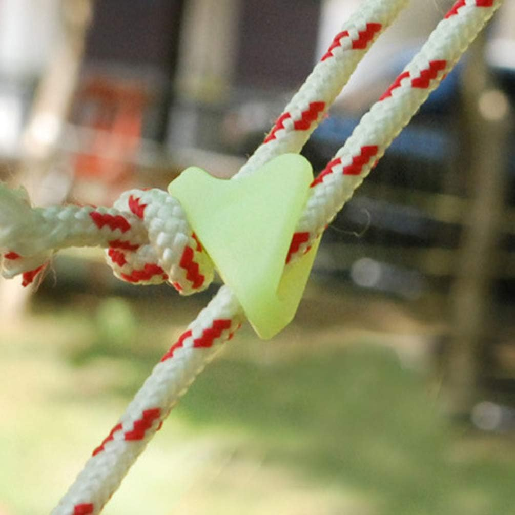 CLISPEED 20Pcs Wind Rope Buckle Fluorescent Glow in the Dark Tent Rope Cord Tensioner Adjuster for Camping Hiking Backpacking image number 4