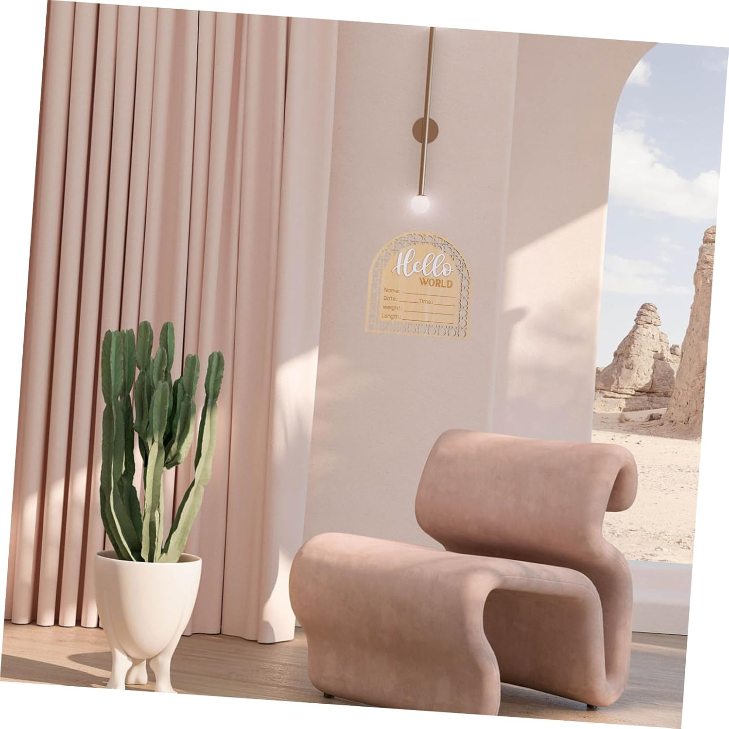 2Pcs Unique Nursery Decor Newborn Birth Announcement Sign Wooden Name Sign for Newborn Photography image number 2