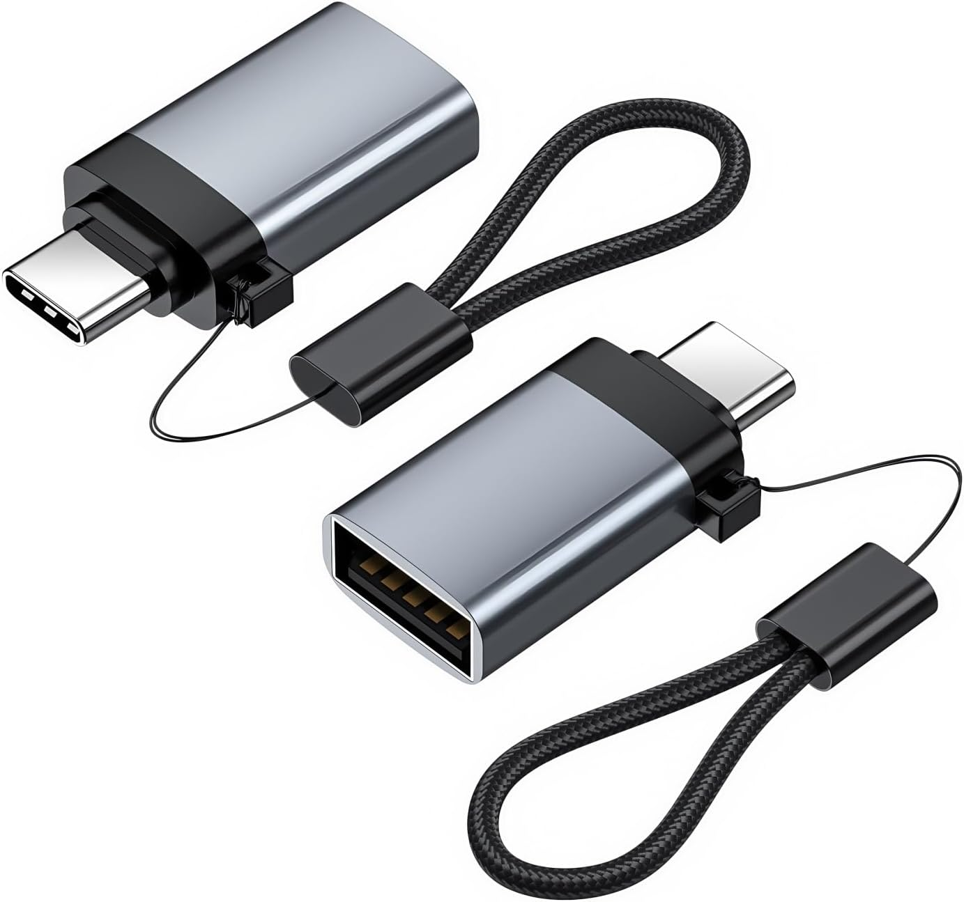 OUGCYG 10Gbps USB C to USB Adapter (2 Pack), USB 3.2 Gen 2 Fit Side by Side, USB C Male to USB a Female Converter for Ipad, Imac, Macbook Pro and Thunderbolt 4/3 Devices with USB Type-C image number 4