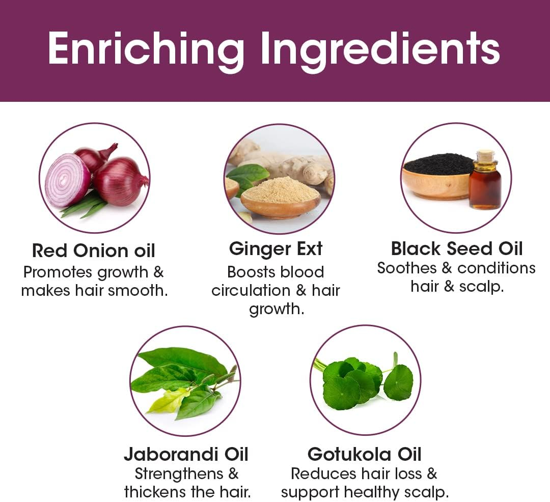 TAC - the Ayurveda Co. Onion Shampoo for Dry and Frizzy Hair with Red Onion Black Seed Oil for Women & Men, Sulphate and Paraben Free - 200Ml image number 4