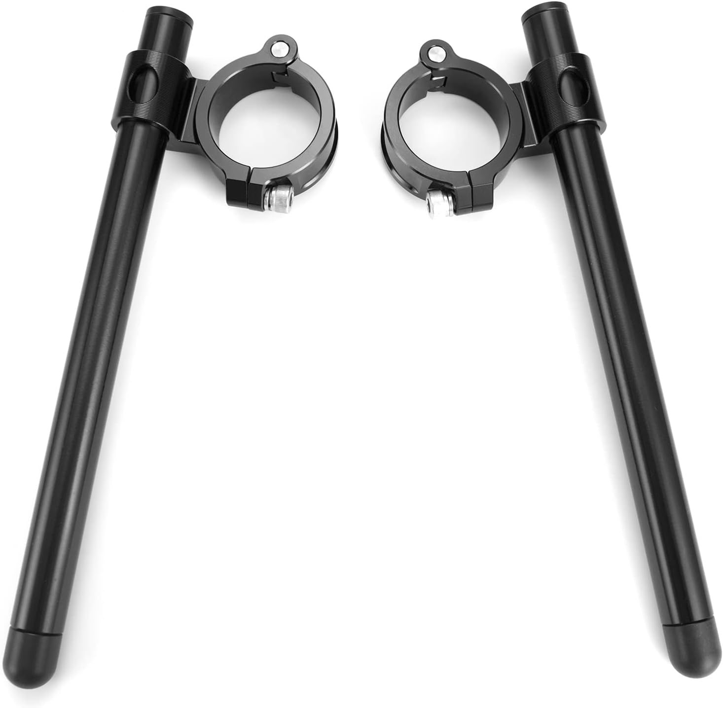 33/35/36/37/41/43/50/51 CNC Motorcycle Handle Bars Aluminum Fork Tube Clip-Ons Cafe Racer Handlebar Replaceable Fit for Kawasaki Honda Suzuki Yamaha Ducati Aprilia 51MM Black image number 3