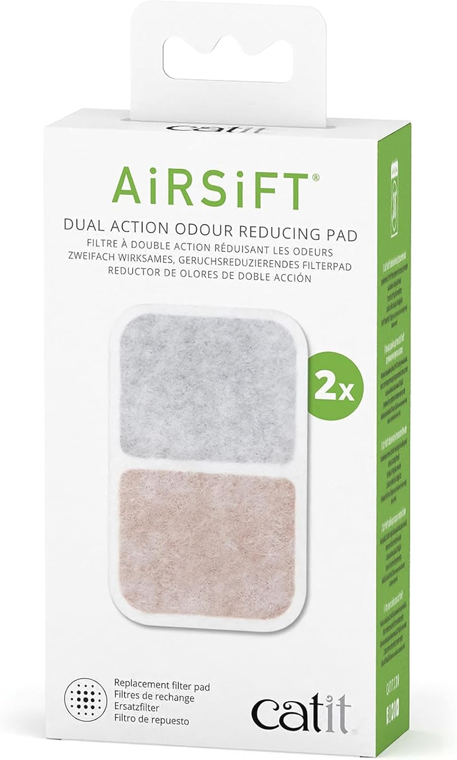 Catit Airsift Dual Action Pad, Odour Pad Cat Litter Trays, Pack of 2