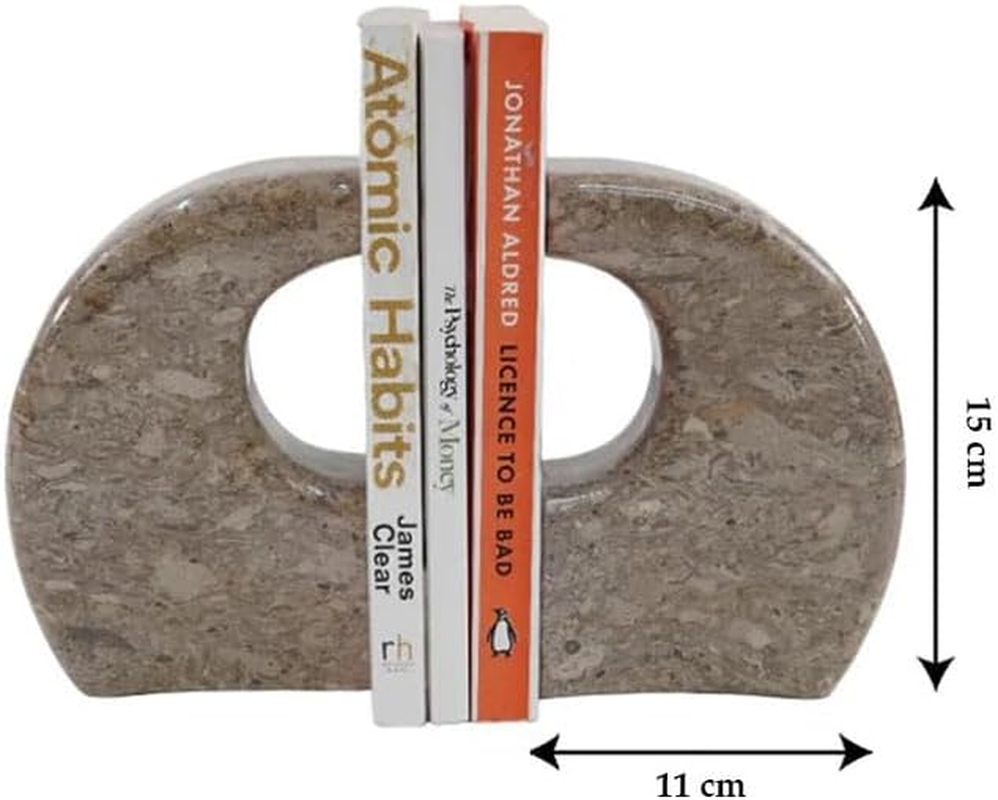 Radicaln Marble Oceanic Curve Bookends &ndash; Handmade Stylish Decorative Heavy Book Holders for Bookshelves, Office & Home Organization