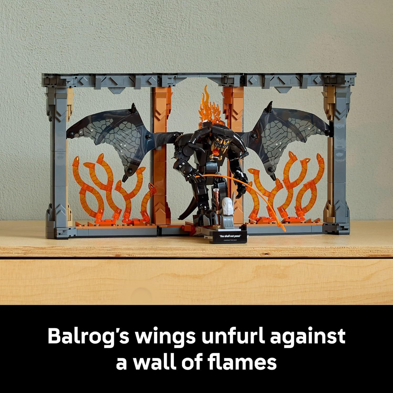 LEGO&reg; Icons the Lord of the Rings: Balrog&trade; Book Nook 10367 Bookshelf Decor Kit, Movie Memorabilia Building Set, a Toy for Adults and Lovers of the Epic Film Trilogy
