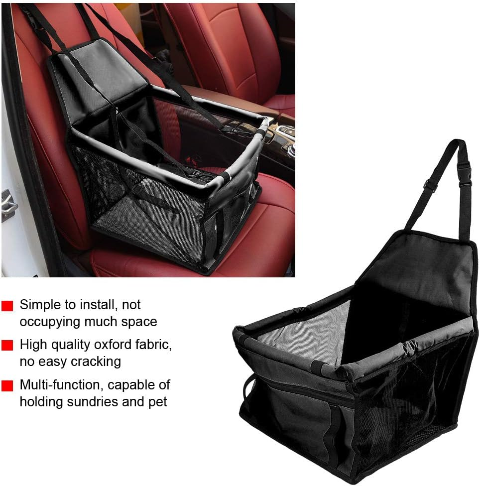 Breathable Oxford Fabric Car Pet Dog Seat Cover with Mesh Basket Black Simple to Install Easy to Store and Suitable for Most Cars image number 6