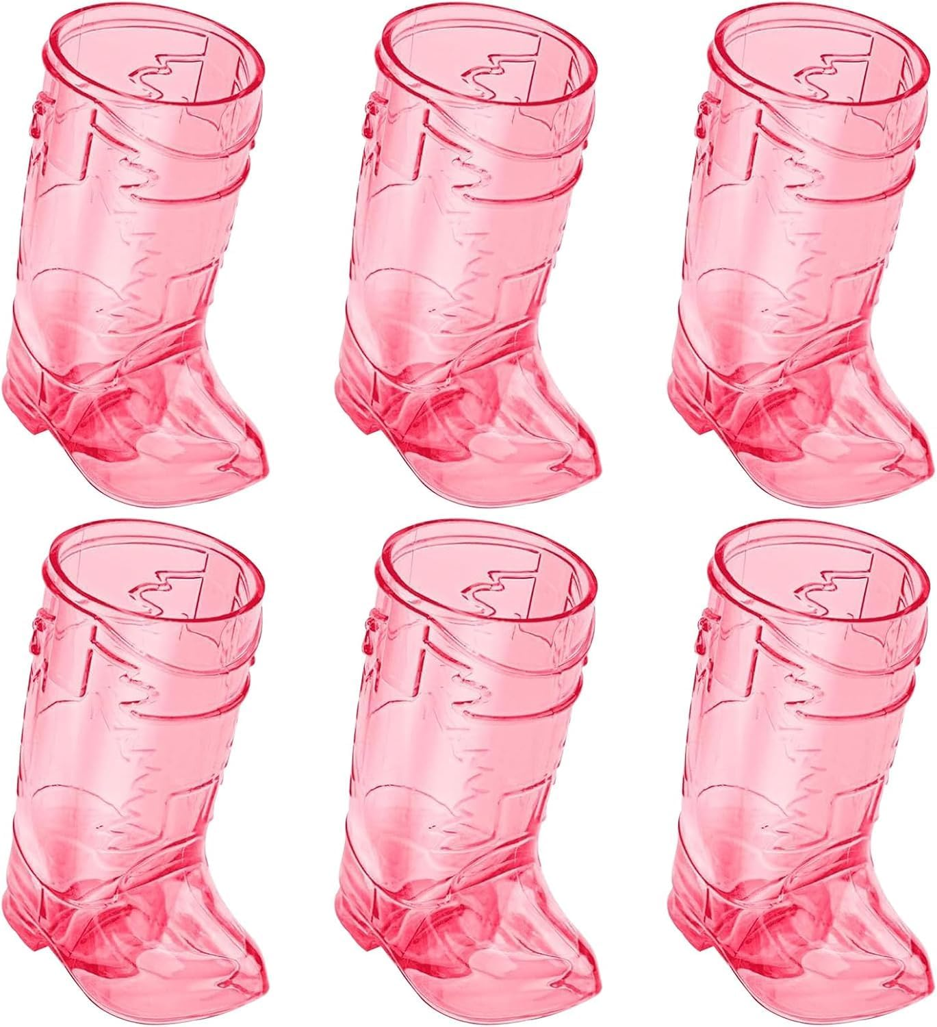 Homiliky 6Pcs Mini Cute Cowboy Boot Shot Glasses, 1Oz Plastic Western Cowboy Mini Beer Mugs, Reusable Cowboy Boot Cups, for Cowboy Bachelorette Theme Party Supplies Wedding Decorations image number 4