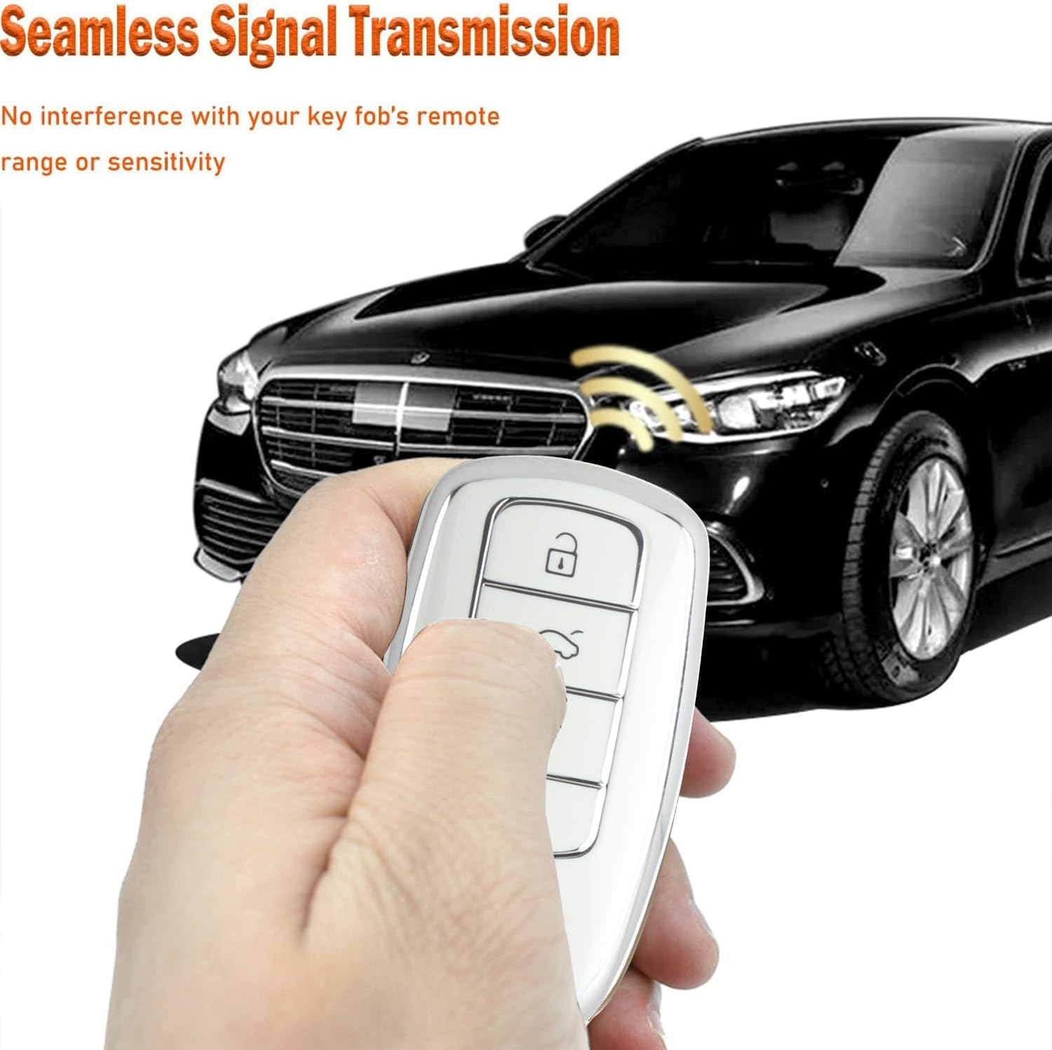 SILHOL Durable Car Smart Key Fob Cover for Chery Omoda 5 and Tiggo 8 Pro, White TPU Protection Cover image number 2