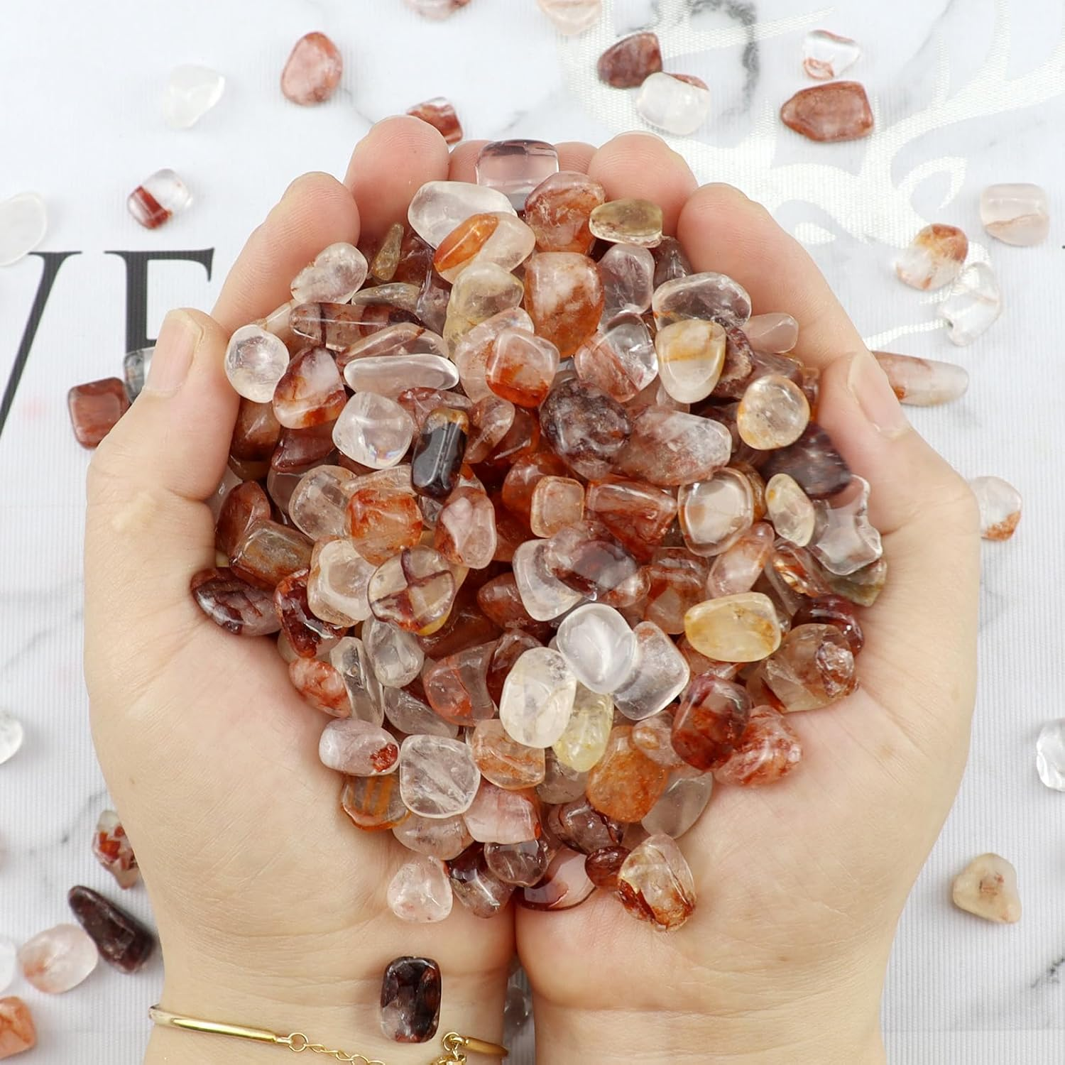 435G Aquarium Gravel Crushed Quartz Pebbles Natural Stones Tumbled Polished Bulk Succulent Rocks for Fish Tank Decorative Vase Filler image number 3