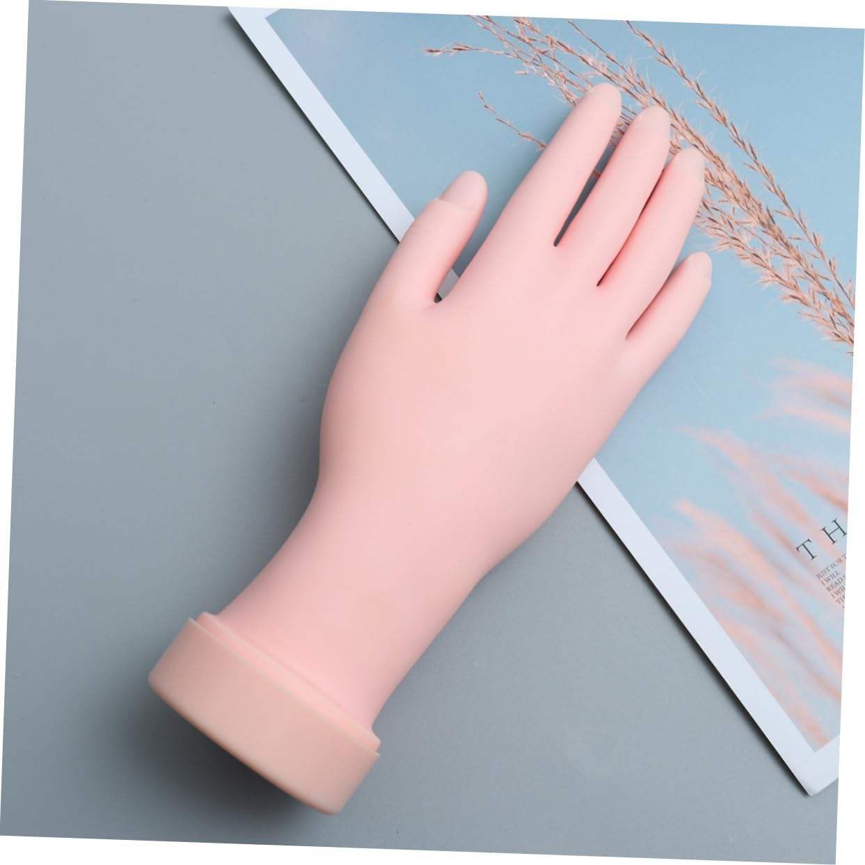 MERRYHAPY Practice Nail Art Nail Tips Right Hand Manicure Prosthetic Movable Bendable Rubber Hand Model Tool