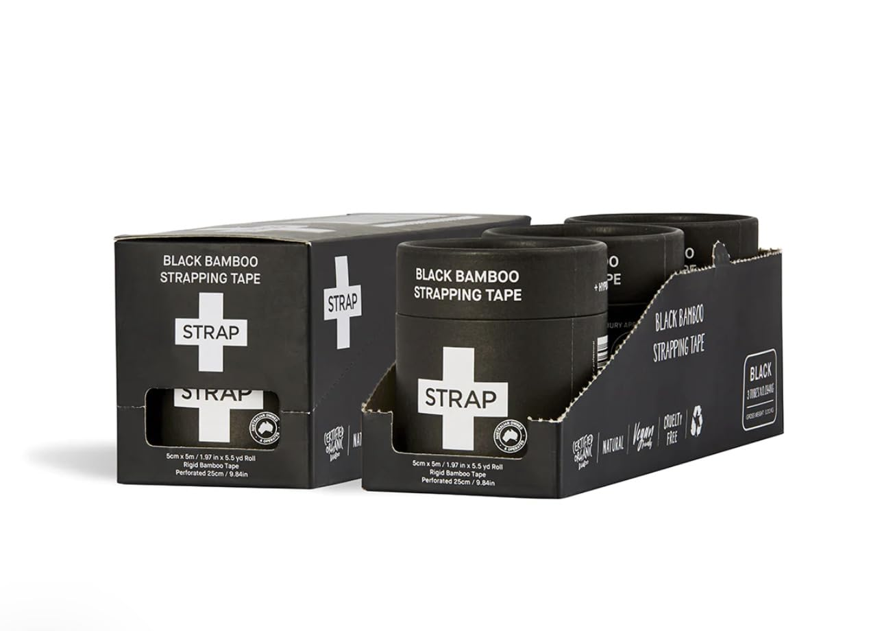 Strap Natural Bamboo Body Tape (Black, 3-Pack)