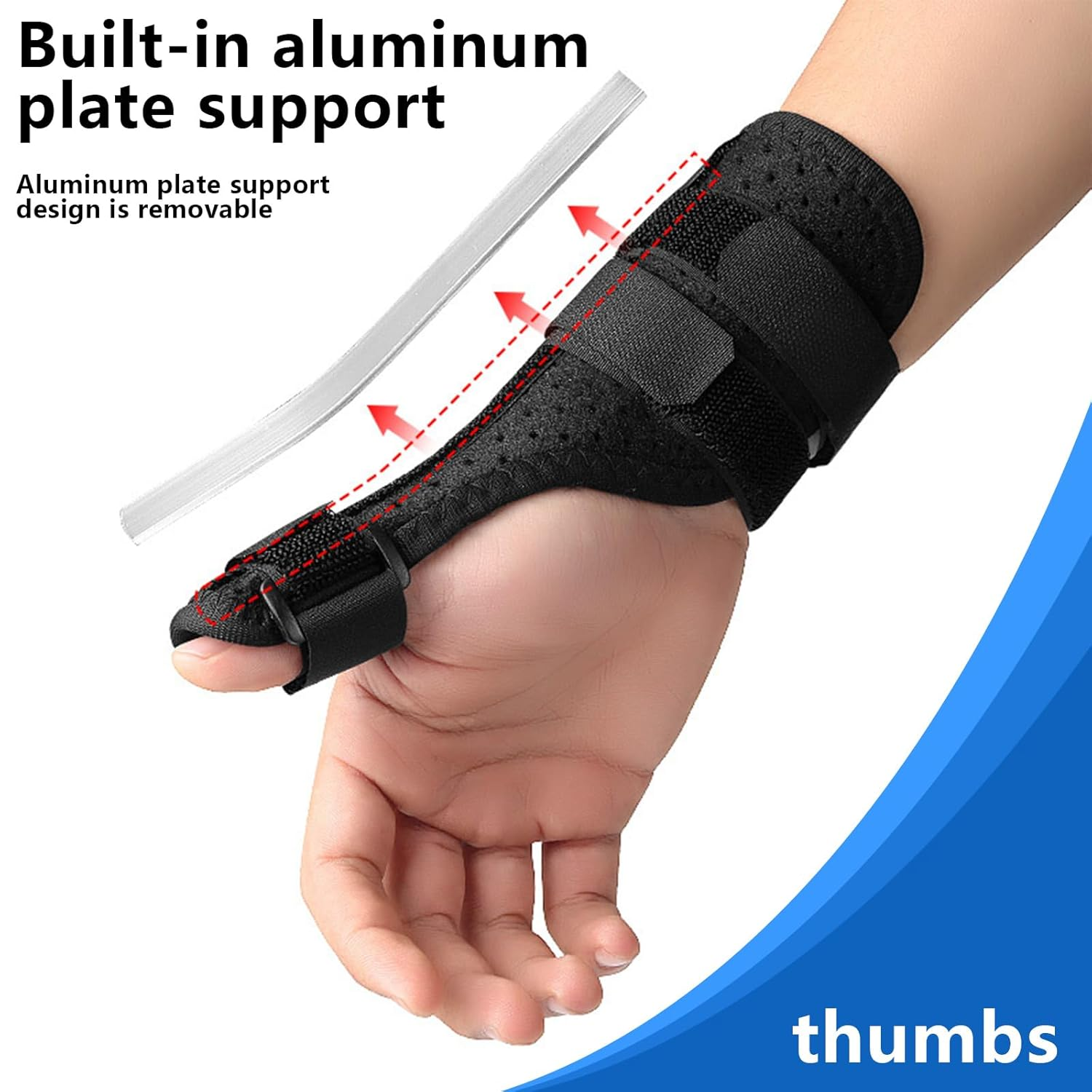 Thumb Brace, Wrist Splint Stabilizer for Arthritis, Carpal Tunnel Thumb Spica Support Strap to Assist in Thumb Rehabilitation,Tendonitis, Sprains, Wrist Brace Fits Both Hands Unisex image number 6