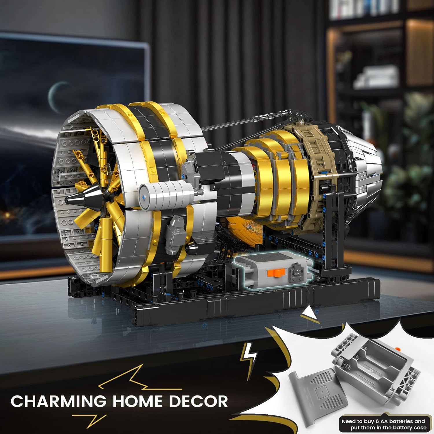 Mould King 10141 Technik Aero Engine Model Building Blocks Set, Technology Aero Engine Clamping Block Kit Includes Engine Motor, Blocks Toy for Kids/Adults/Aviation Enthusiasts (2256 PCS) image number 5