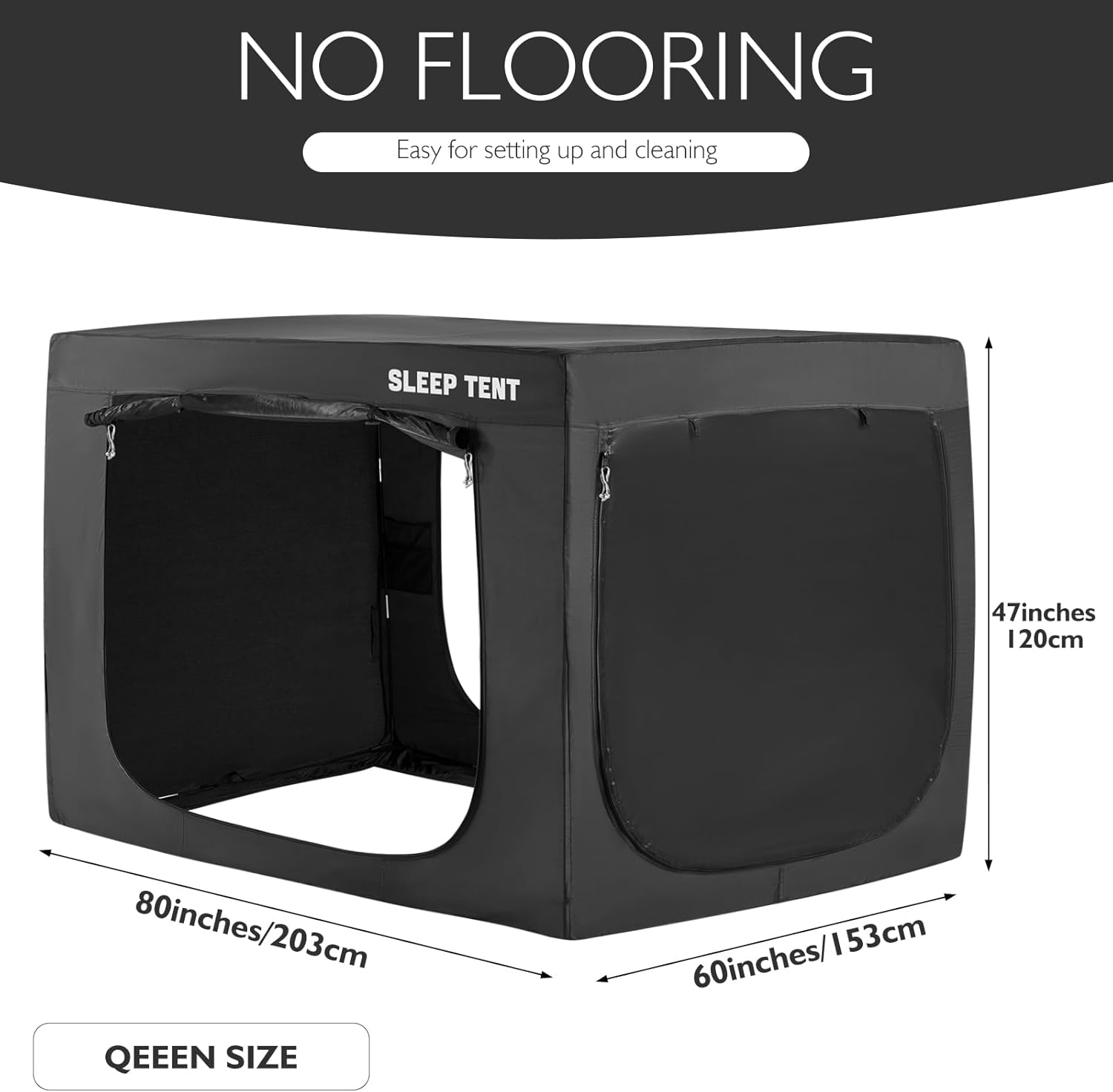 YAVIL Queen Bed Canopy Tent - Portable Dream Tent Indoor Sleeping 70% Blackout