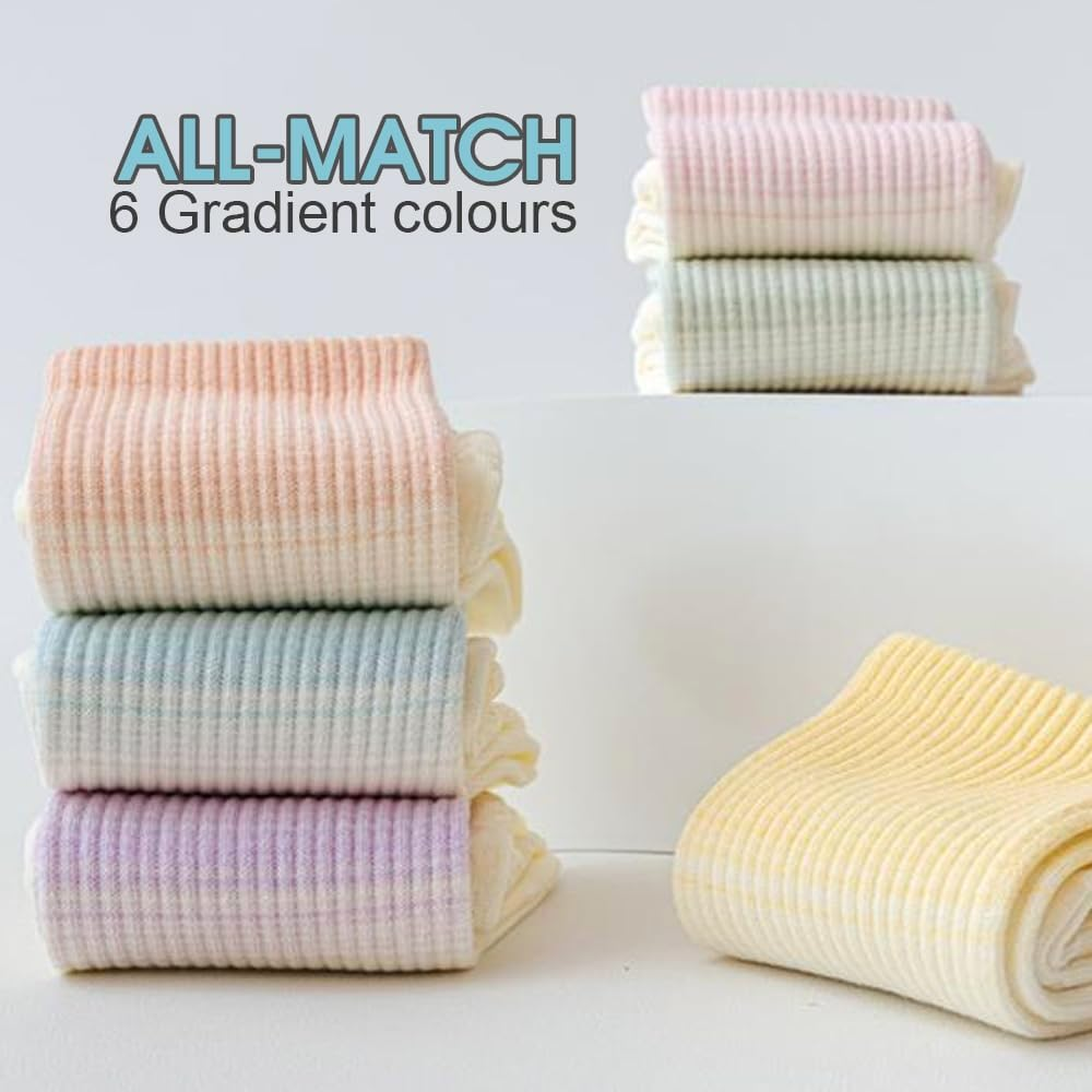 6 Pairs Non Slip Yoga Socks, Pilates Socks with Grips, Athletic Long Socks Barre Dance Socks, anti Skid Socks for Yoga Ballet Barefoot Workout image number 4