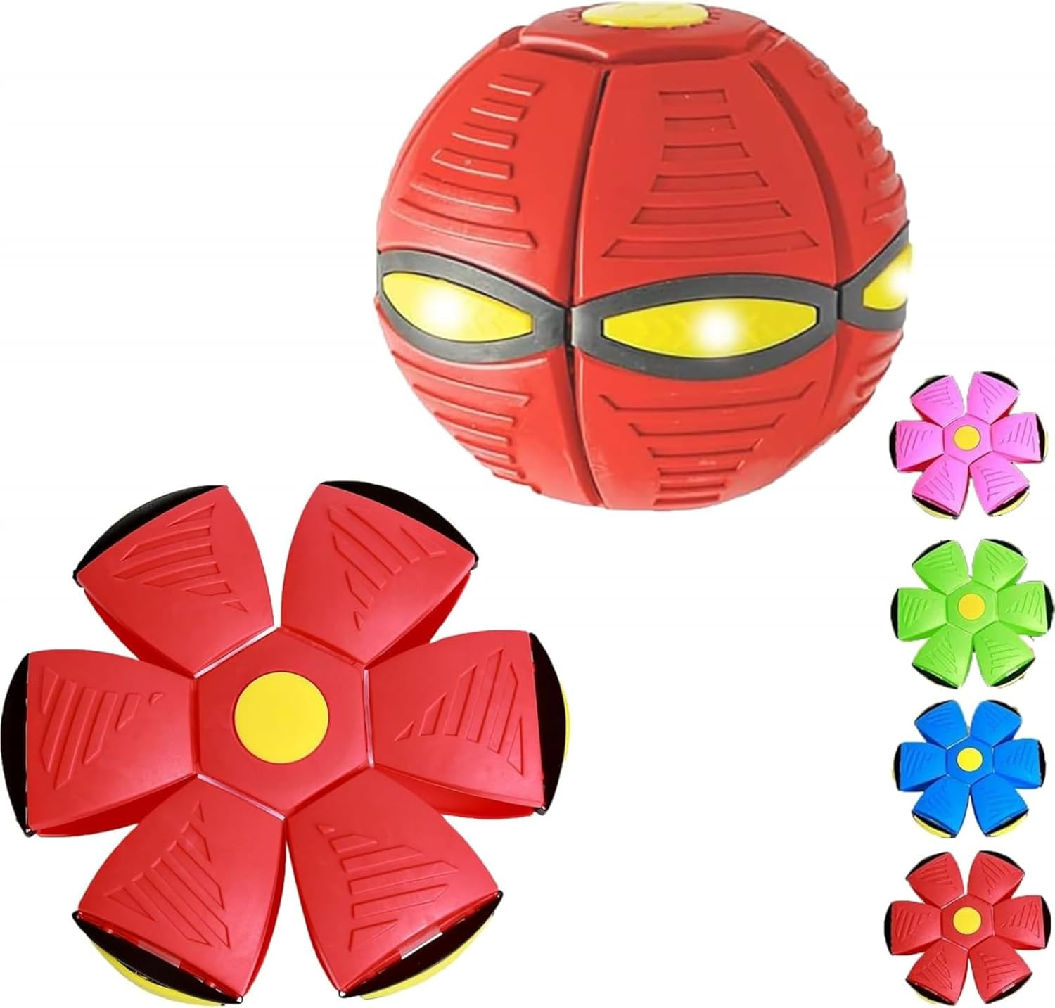 Jabron Interactive Ball for Dogs Airball,Wordly Deals Air Ball for Dogs,Doggie Disc Ball, Doggie Disk Ball, Bounce Pop Ball for Dogs, Best Gifts for Small Dogs-Red||No Light Model