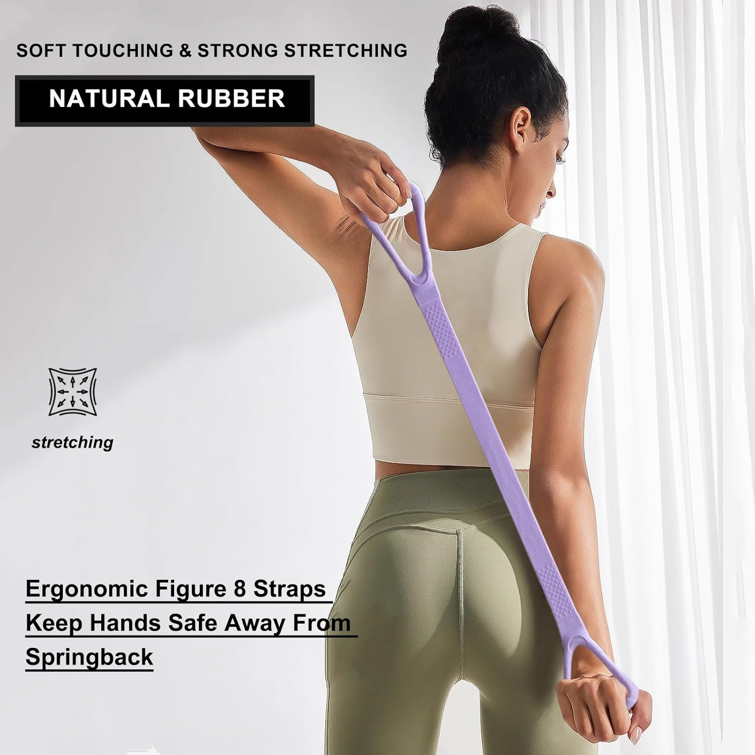 MODY RODY Figure 8 Fitness Resistance Bands for Women | Shoulder Stretch Bands with Handles | for Workout Arm Back Exercise Bands at Gym Home image number 3