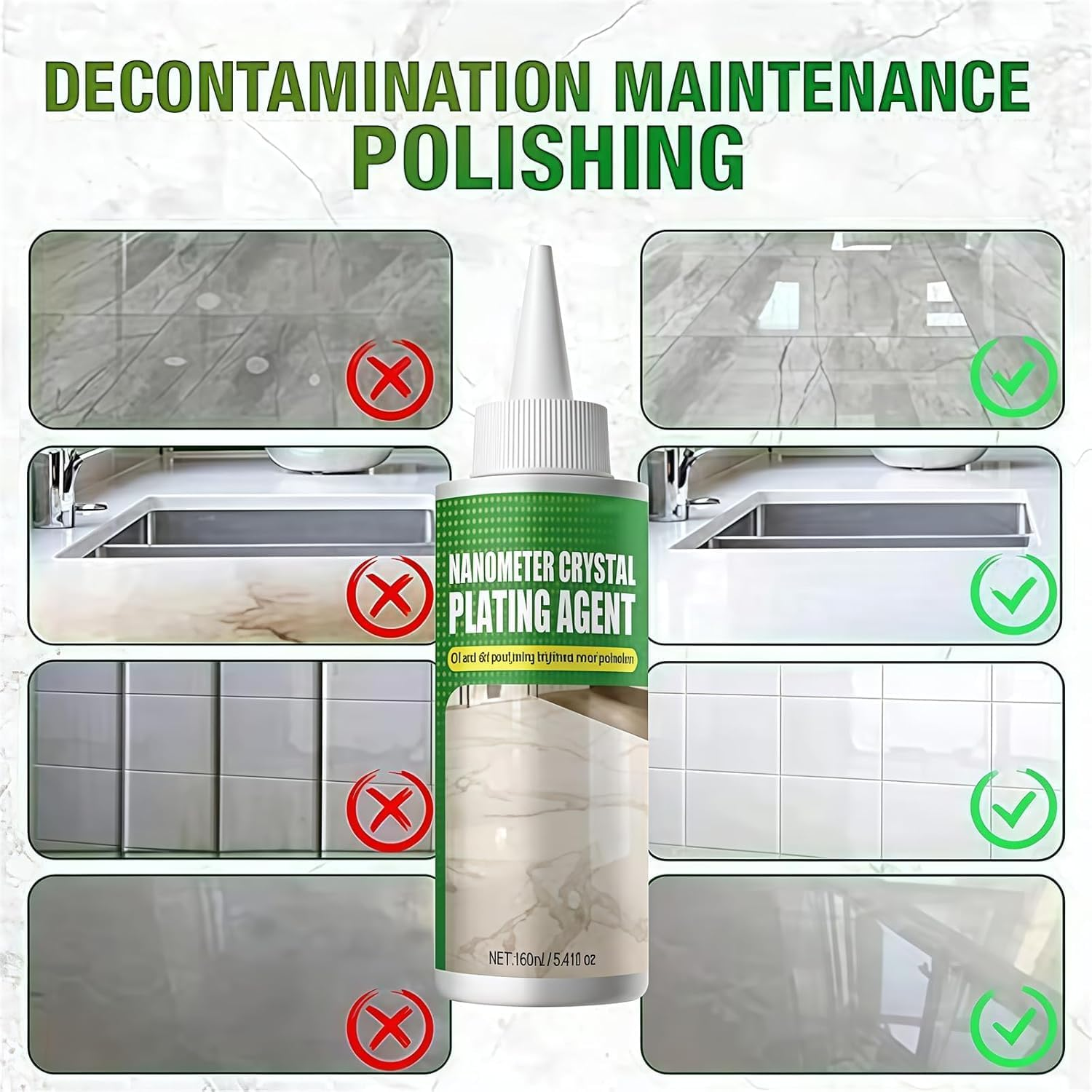 Nano Crystal Coating Agent, Advanced Polish & Protector for Granite, Marble, Tile & Wood Furniture, Streak-Free, Ph Neutral Formula, Restores Shine & Prevents Stains image number 1