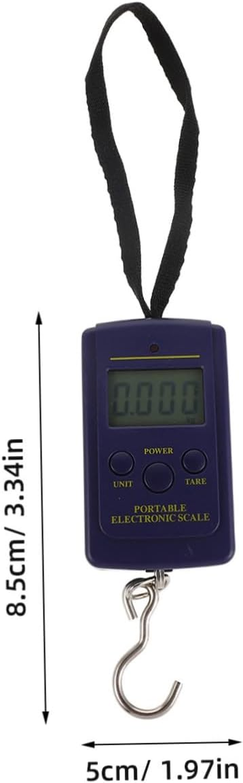 HANABASS 40Kg Portable Electronic Scale for Luggage Capacity Blue Backlight LCD Display Travel Fishing Hanging Scale for Accurate Weight Measurement image number 4