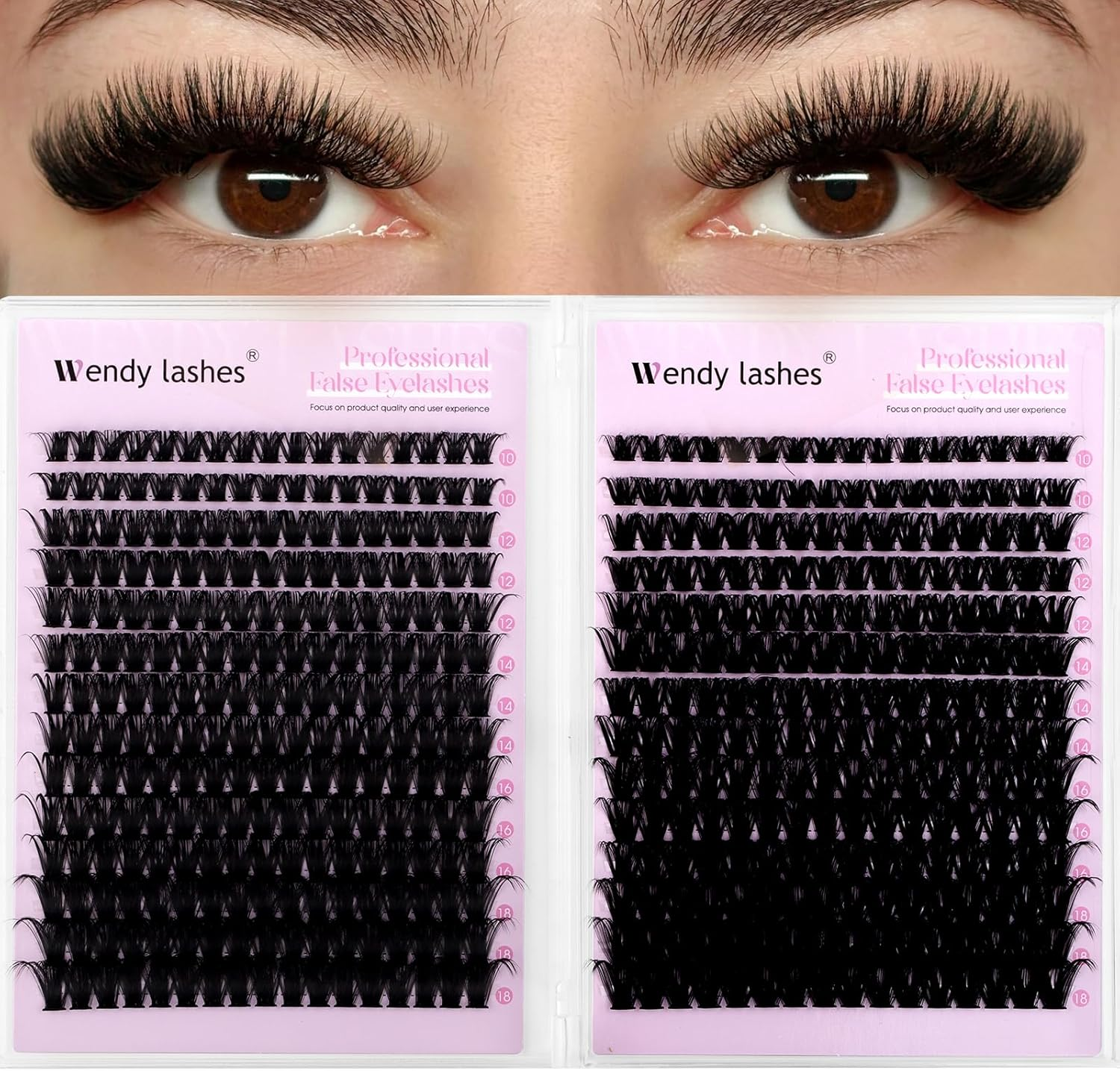 Lash Clusters 80D+100D Wispy Individual Lashes D-Curly Volume Lash Extensions 10-18Mm Natural DIY Cluster Lashes for Beginners image number 1