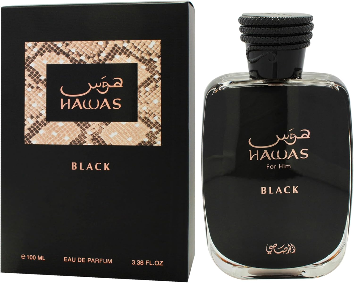 Rasasi Hawas Black for Men - 3.38 Oz EDP Spray