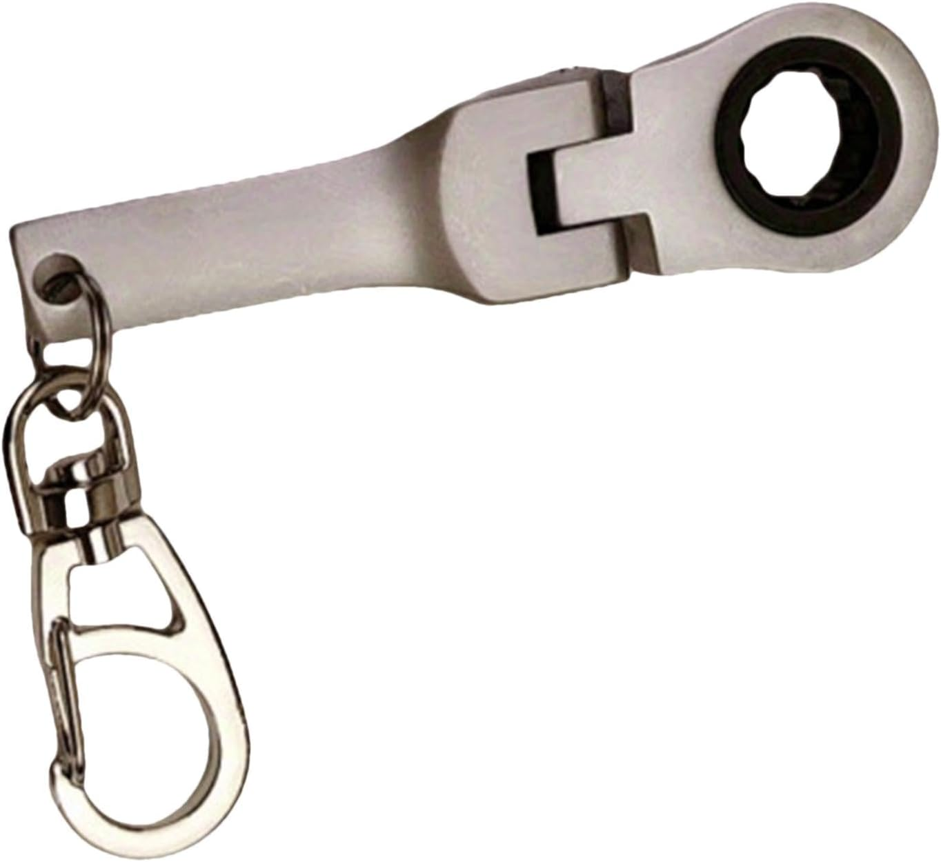 Ratchet Wrench Key Ring | Portable Key Ring with Engraving Wrench Flex | Wrench Key Ring Socket Wrench Mechanic Workshop Accessory - Bright Gray image number 5