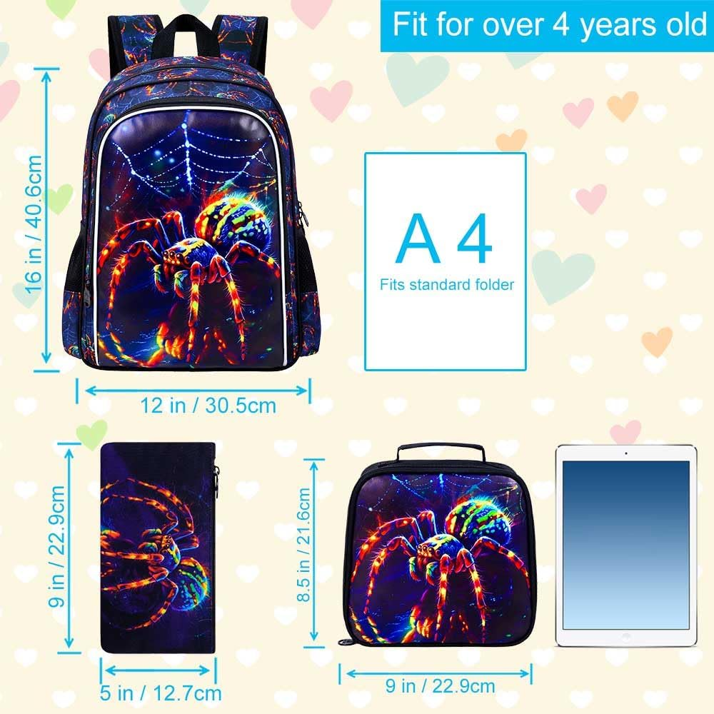 AGSDON 3PCS Backpacks for Boys, 16" Elementary Kids Backpack Preschool School Bookbags and Lunch Box - Cpwd Football image number 2