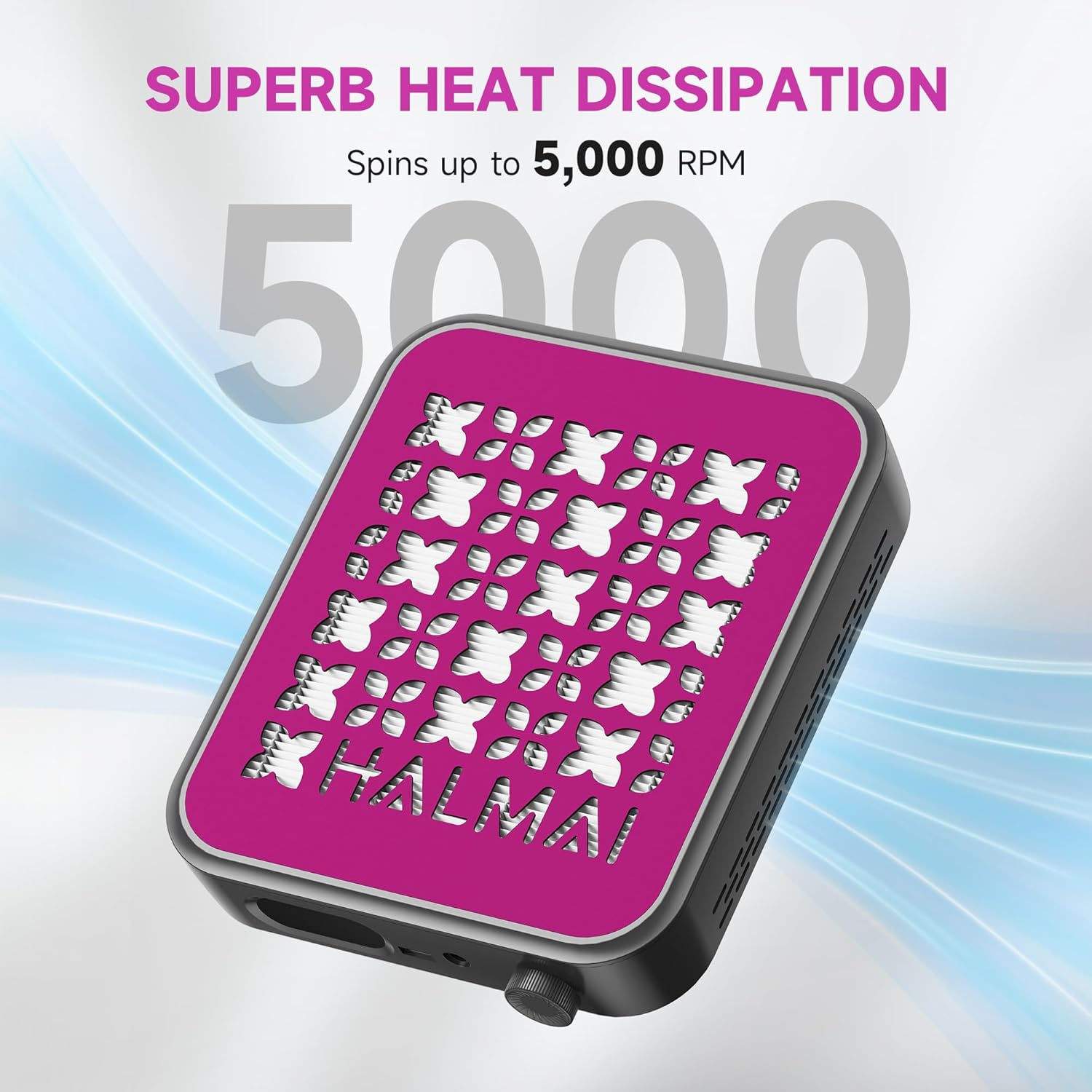 HALMAI Nail Dust Collector - 800Pa Suction & 50K RPM Brushless Motor for Acrylic Nails, Compact Beginner-Friendly Salon Tool with Reusable HEPA Filter (Salon & Home Use) image number 5