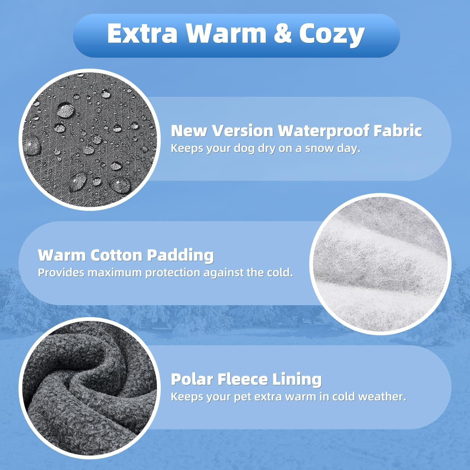 Slowton Winter Dog Coat, Warm Polar Fleece Lining Doggie Outdoor Jacket with Turtleneck Scarf Reflective Stripe Adjustable Waterproof Windproof Puppy Vest Soft Pet Outfits (X-Large, Grey) image number 7