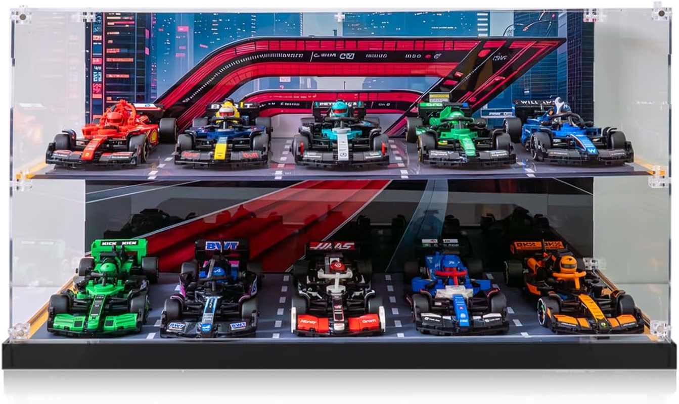 Acrylic Display Case for  Speed Champions F1 Car 10-In-1 Building Set,Dust-Proof Display Box for  77242,77251,77243,77244,77246 77245 77249 Etc, Size: 51X24X26Cm(Not Included the Model) image number 2