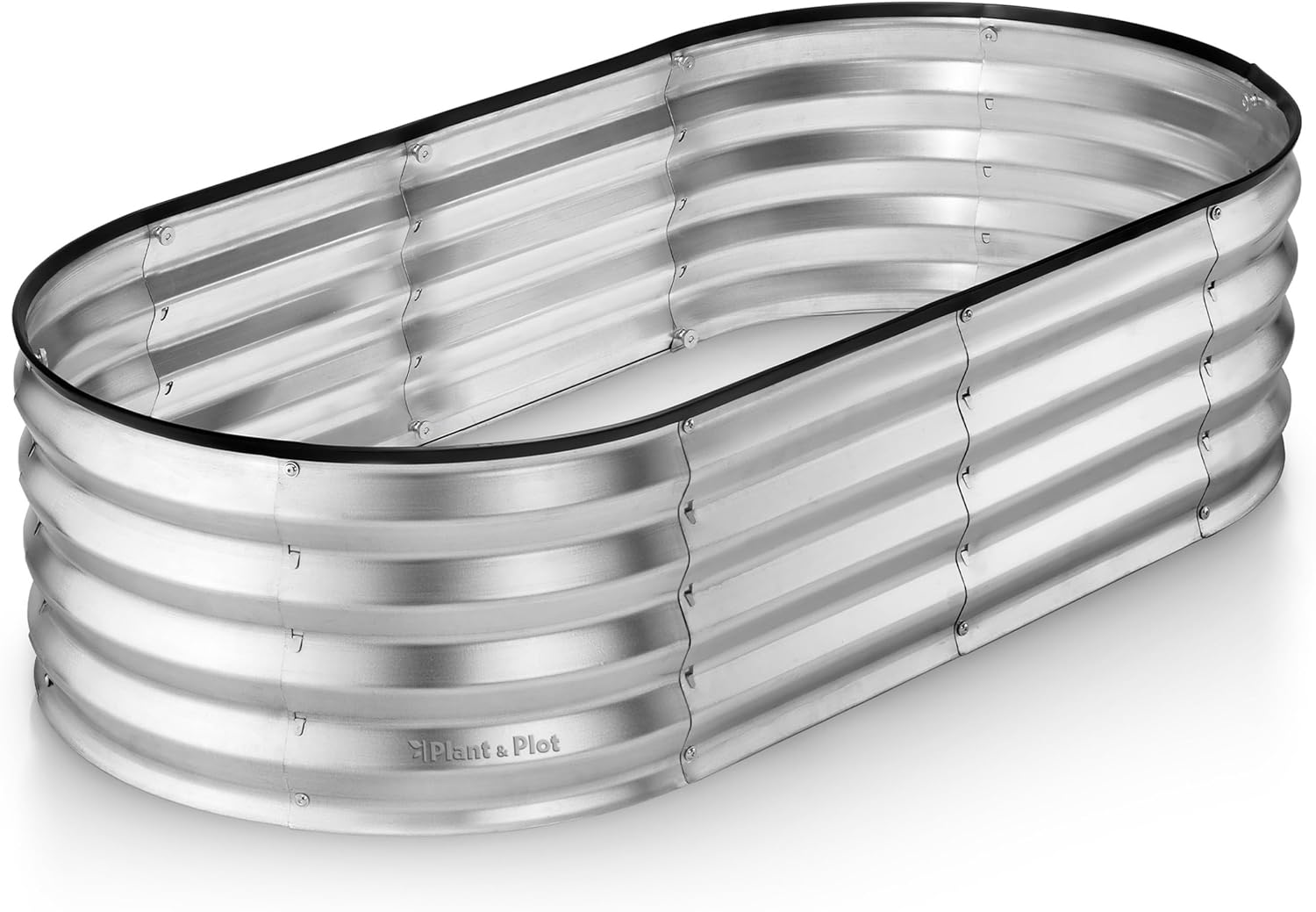 Galvanized Raised Garden Bed Outdoor // 4&times;2&times;1 Ft Planter Boxes Raised Beds for Outdoor Plants, Vegetables, Gardening // Large Metal Raised Garden Bed Kit (Silver) // Patent Pending Tool-Free Assembly