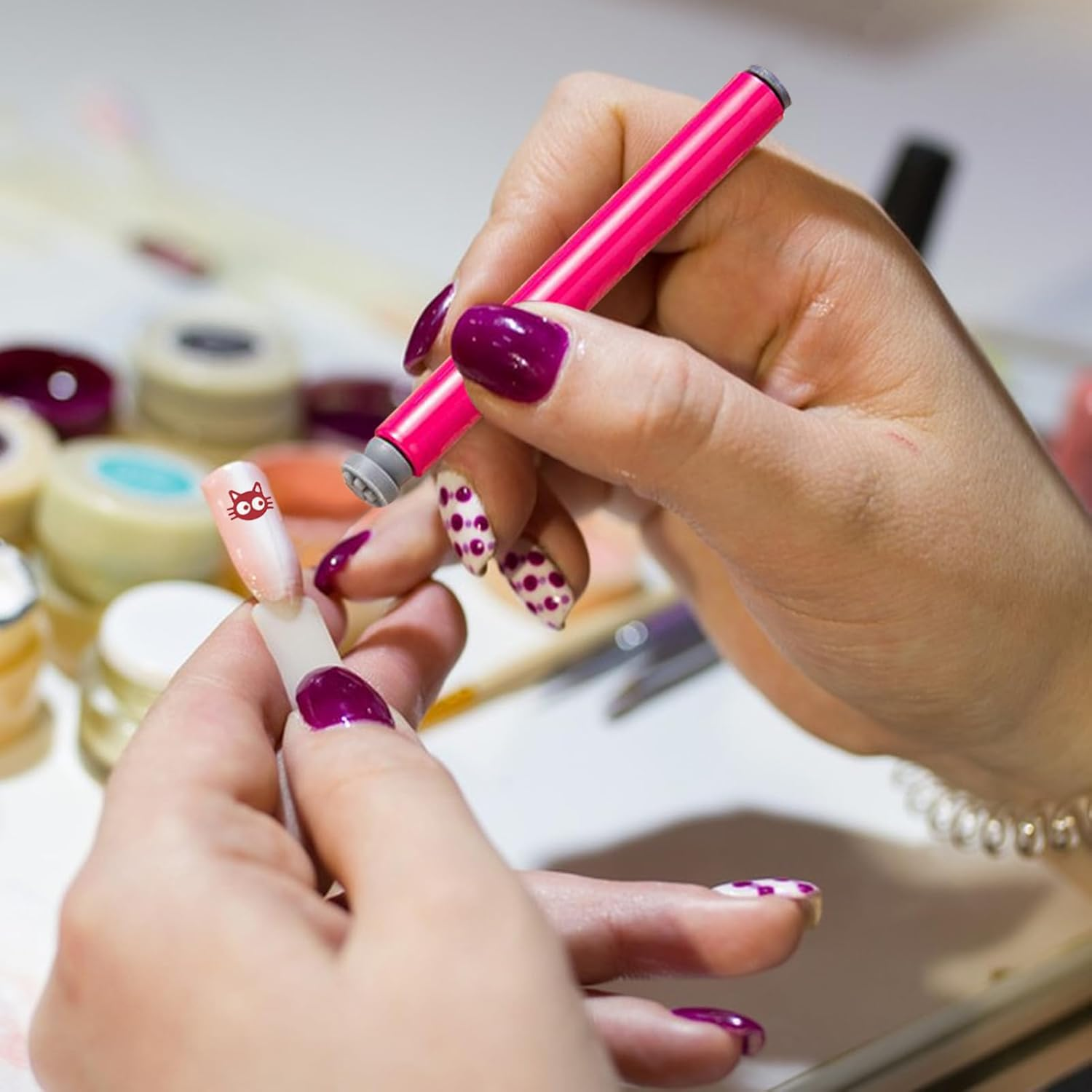 Nail Stamper | Stamp Pen Head - 8 Models Silicone Transfer Head Refillable Manicure Accessories for Women Girls Daily Outdoor Travel Home Salon Beginner Festive Family image number 3