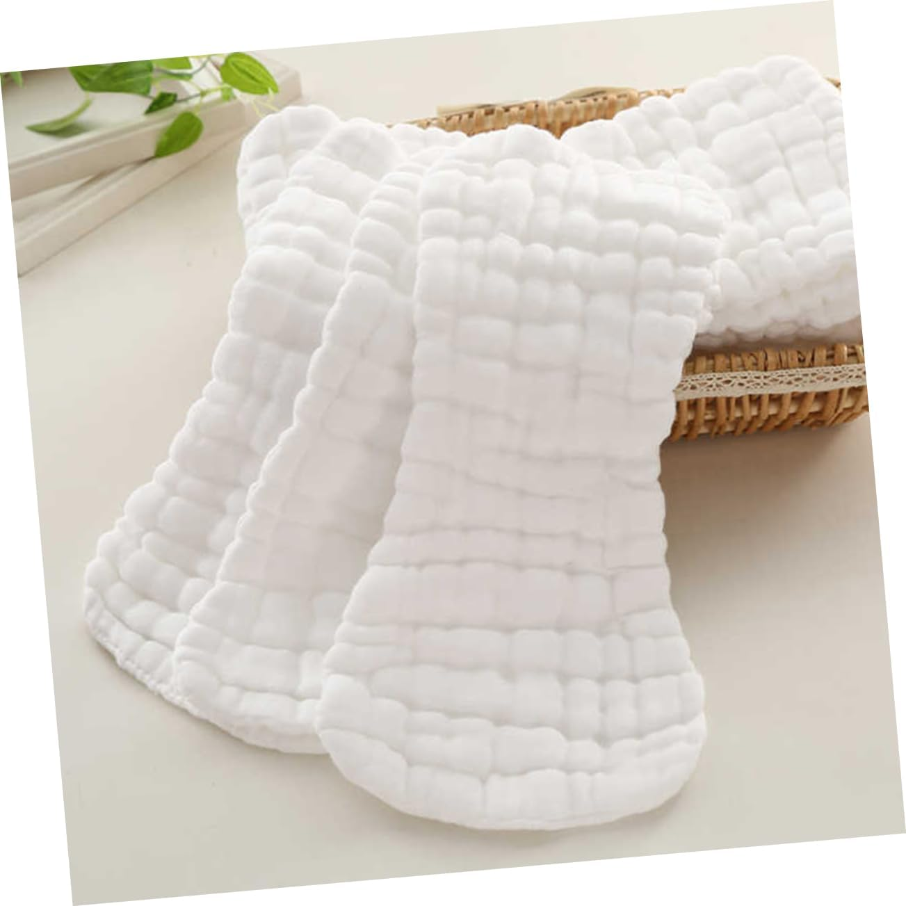 GARVALON 5Pcs Pure Cotton Gauze Diaper for Reusable Cotton Nappies Newborn Nursing Pads Soft Material for Care image number 2
