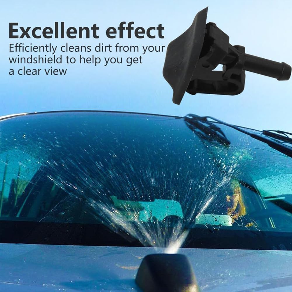 1PC Windshield Sprinkler Wiper Nozzle Replacement Part - Compatible with 2002-2012 Jeep Wrangler 2002-2006 Jeep TJ - Replace 55156728Ab(Black) image number 2